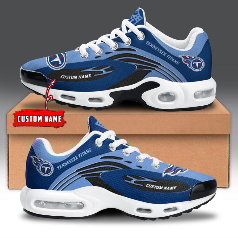 tennessee titans personalized name team logo mix colors wave line tn air max shoes air cushion sneakers 3472 od44u