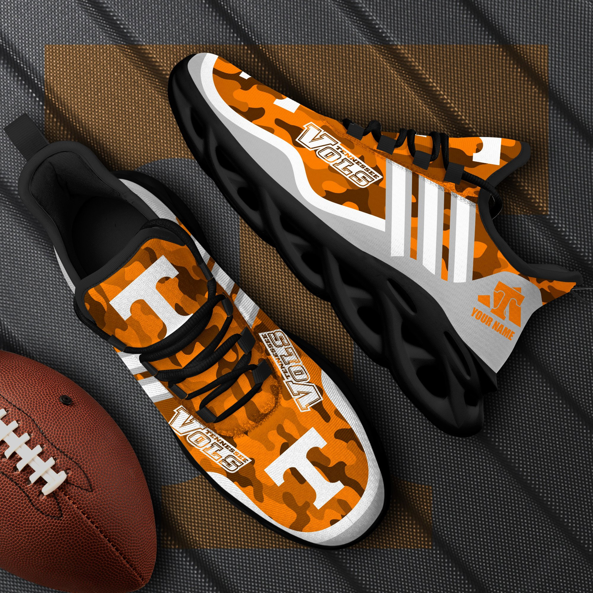 Tennessee Volunteers Black Max Soul Shoes 2026 Versions Custom Name 466