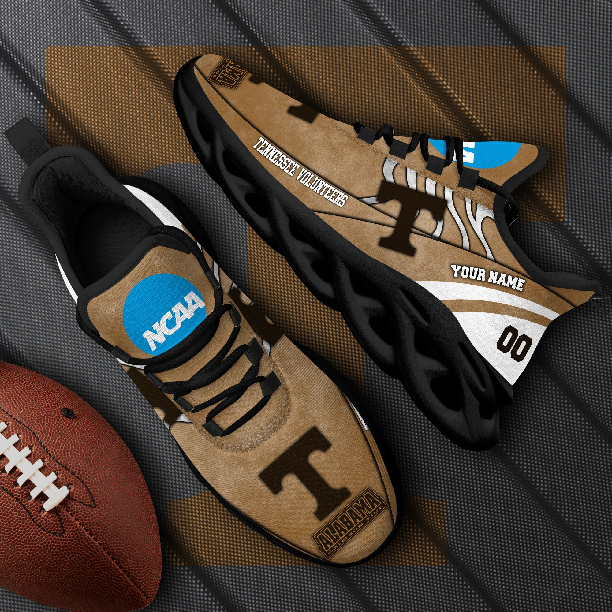 Tennessee Volunteers Black Max Soul Shoes 2026 Versions Custom Your Name And Number 312