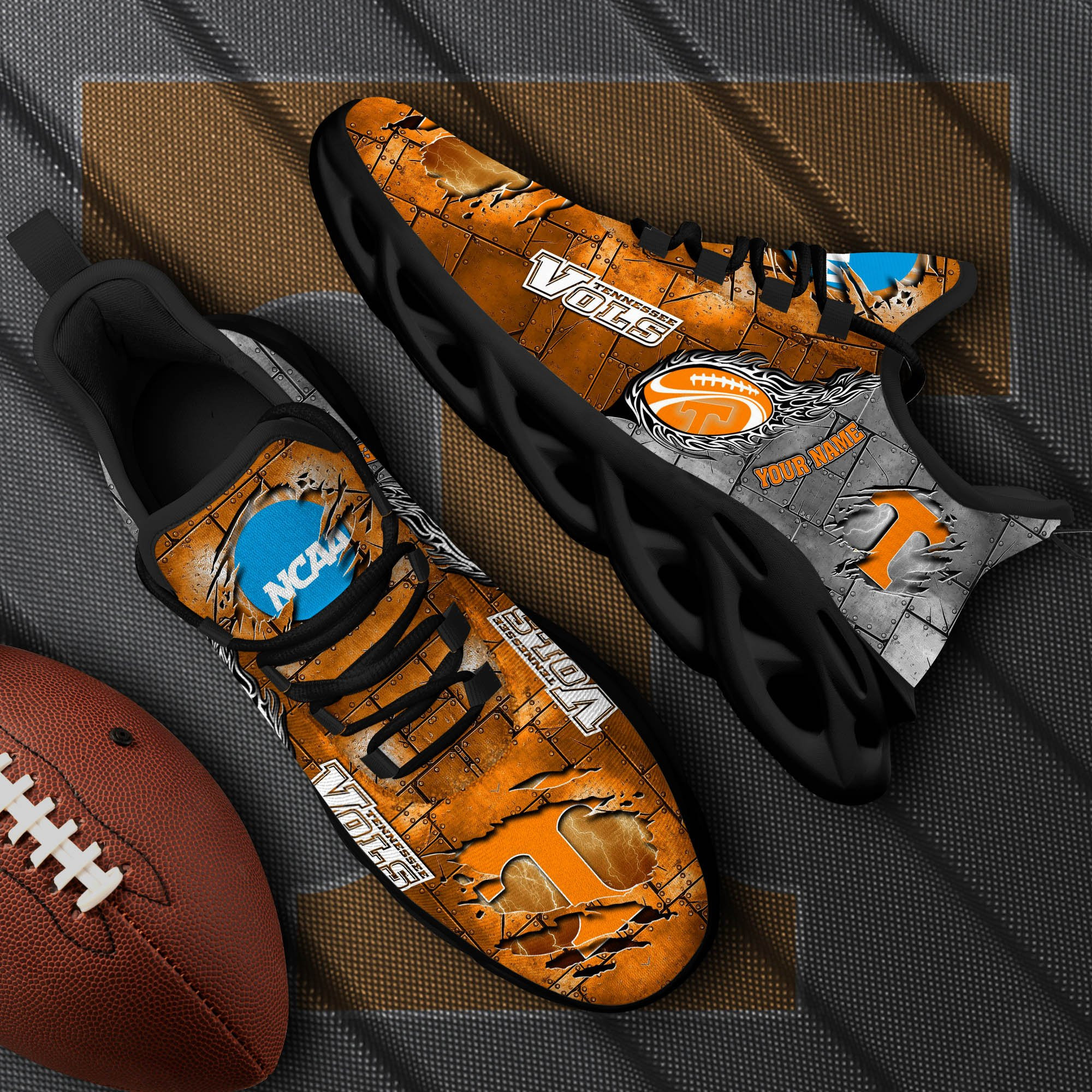 Tennessee Volunteers Black Max Soul Shoes 2026 Versions, White Max Soul Shoes Custom Your Name PH879