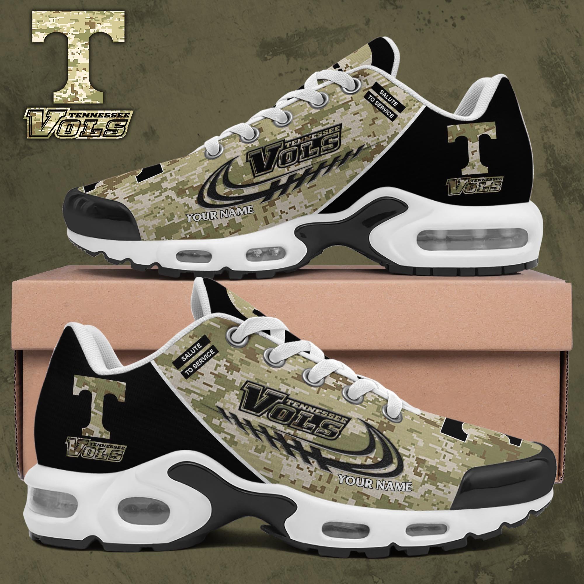 Tennessee Volunteers TN Shoes 2026 Version Custom Name, Camouflage Shoes, Gifts For Football Lovers
