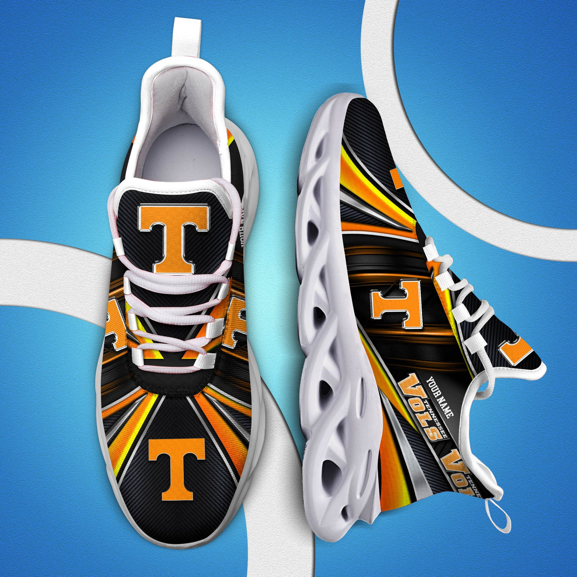 Tennessee Volunteers White C Sneakers 2026 Version Personalized Your Name, Sport Team Sneakers, Sport Gifts PH892