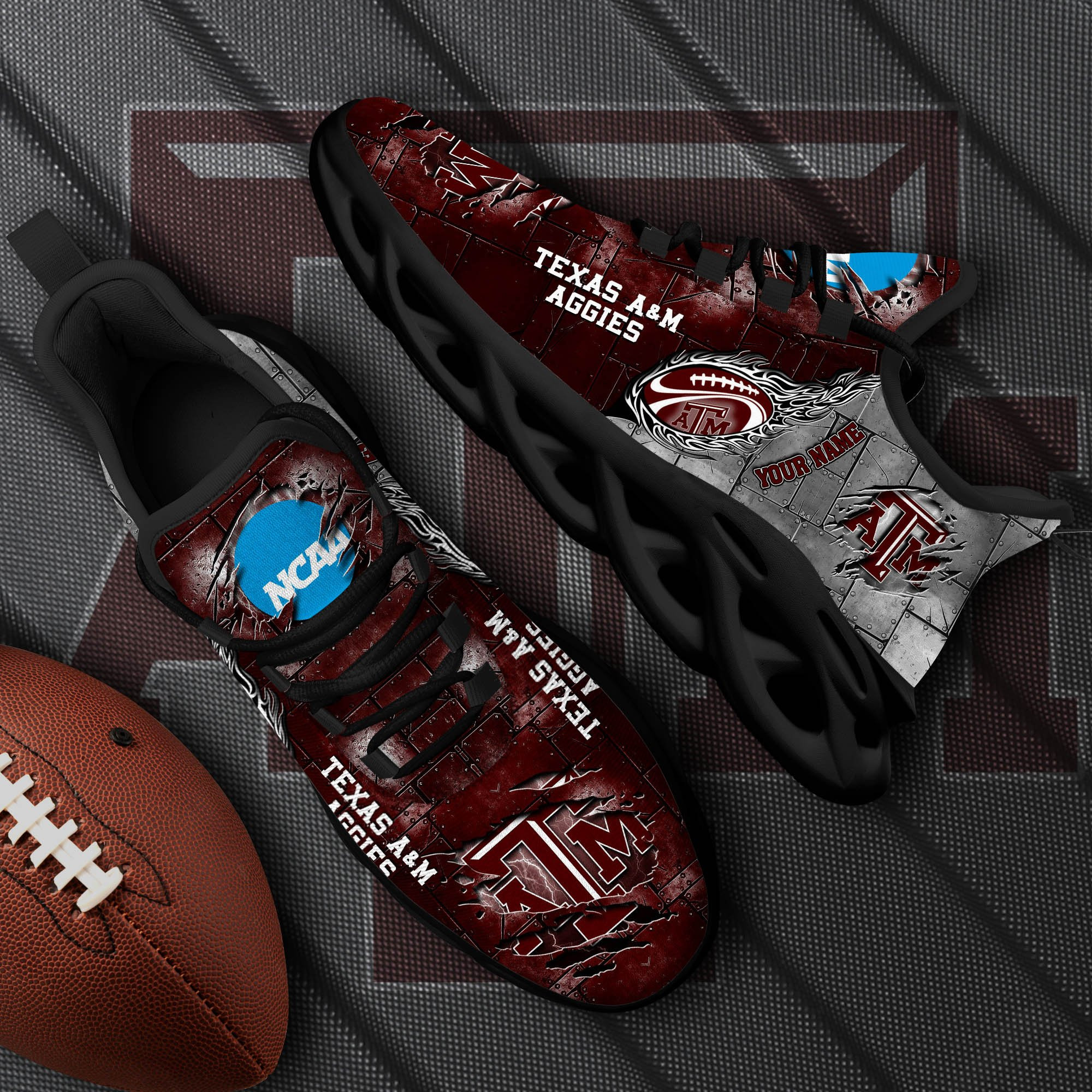 Texas A#038M Aggies Black Max Soul Shoes 2026 Versions, White Max Soul Shoes Custom Your Name PH879
