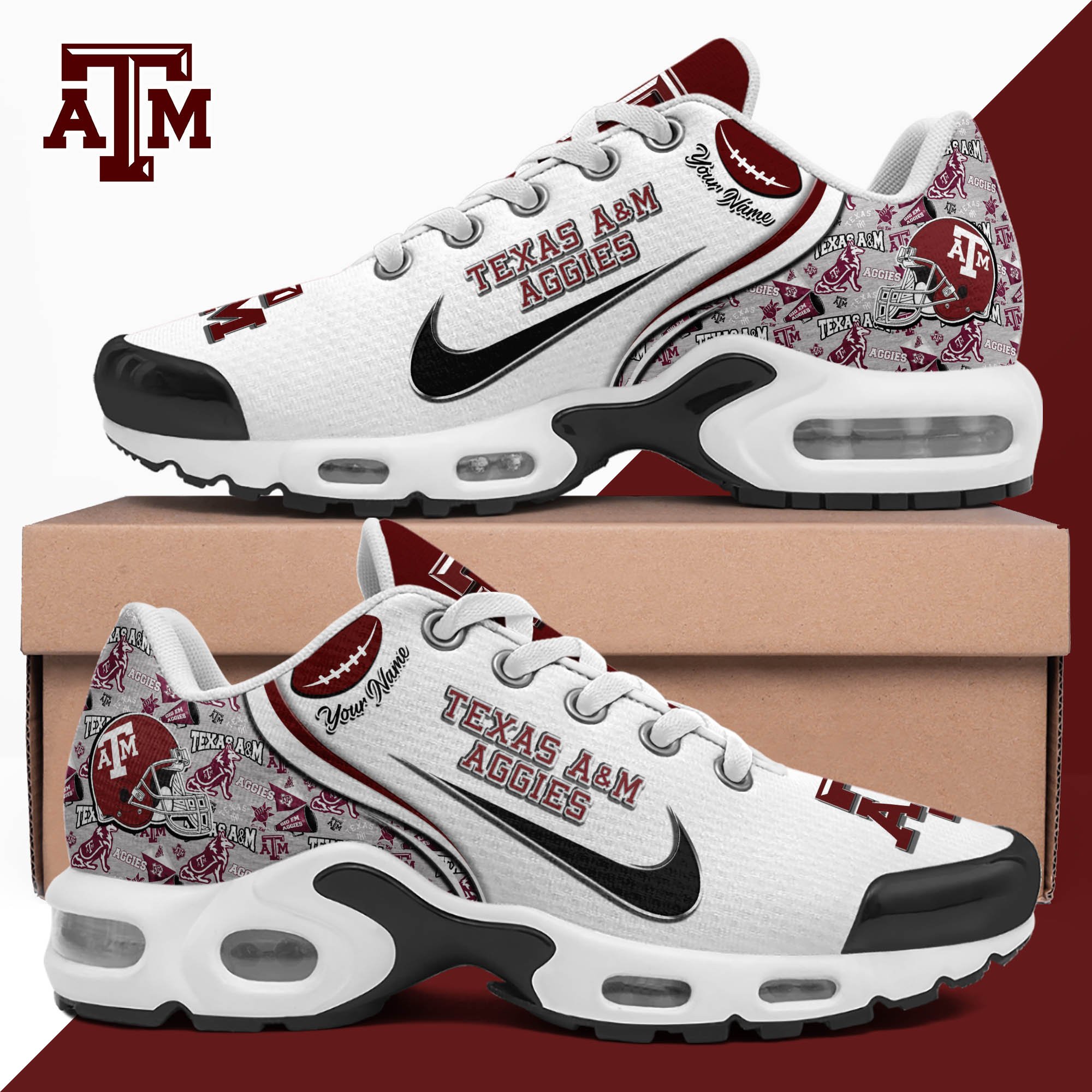 Texas A#038M Aggies TN Shoes 2026 Version Custom Your Name 499