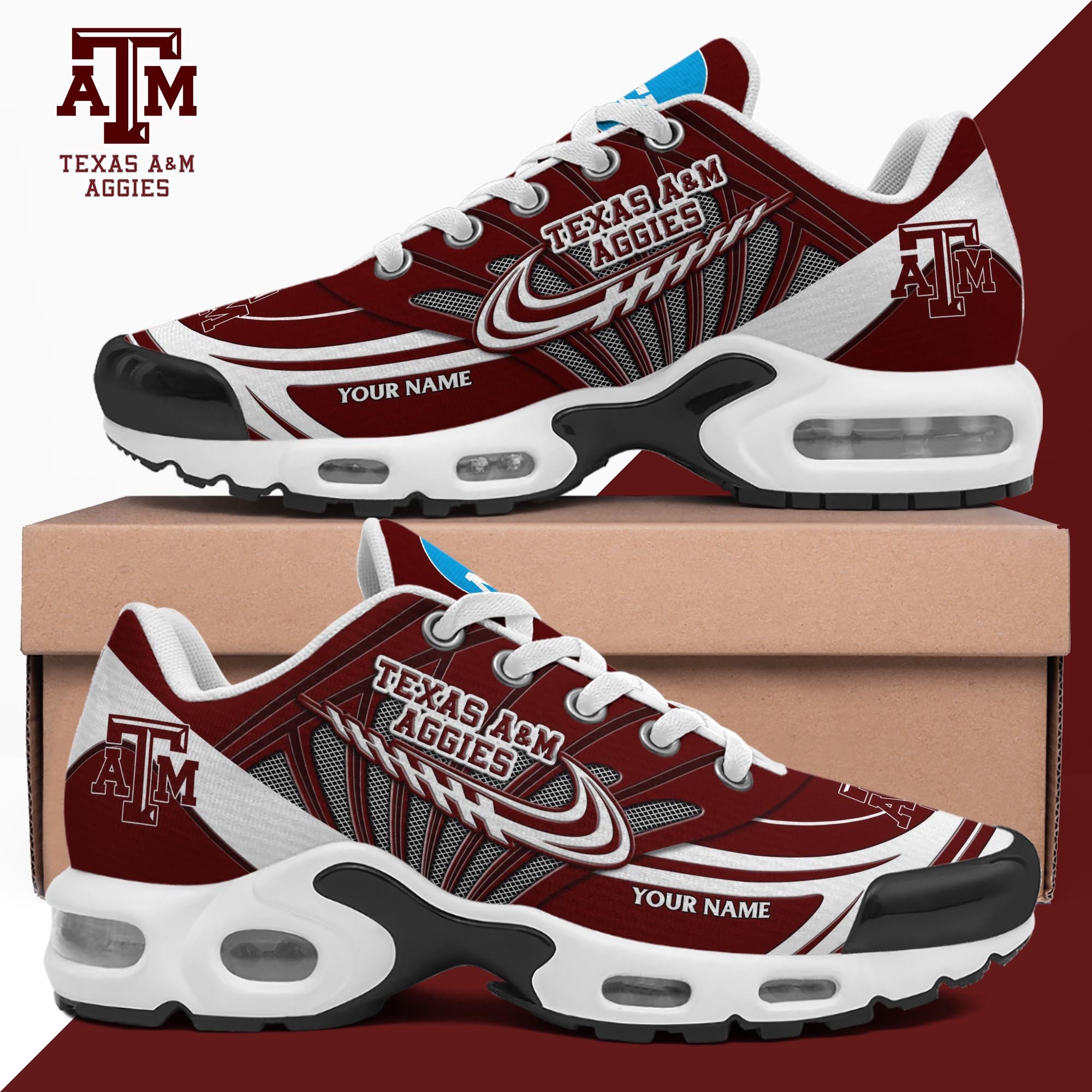 Texas A#038M Aggies TN Shoes 2026 Version Custom Your Name 594