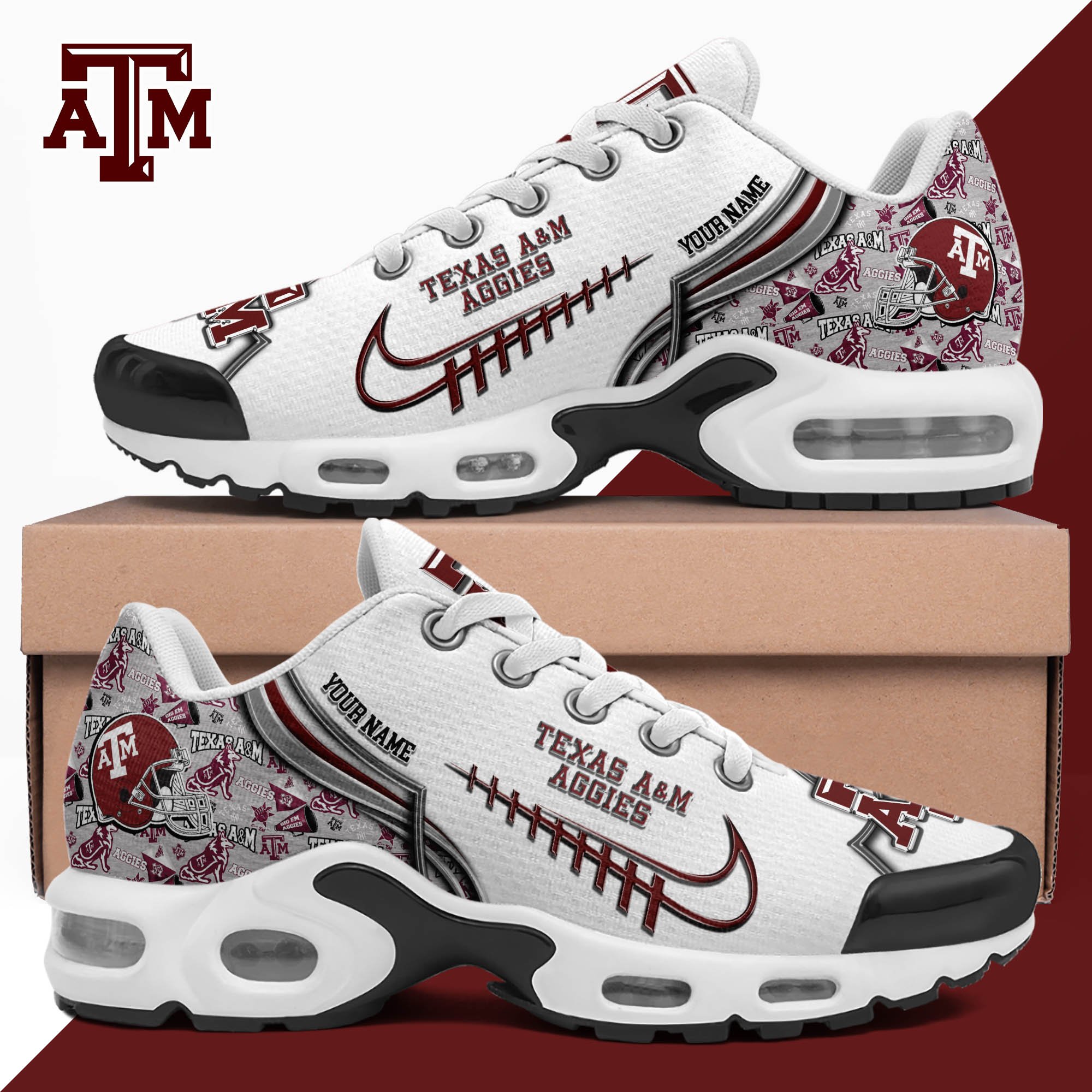 Texas A#038M Aggies TN Shoes 2026 Version Custom Your Name 642