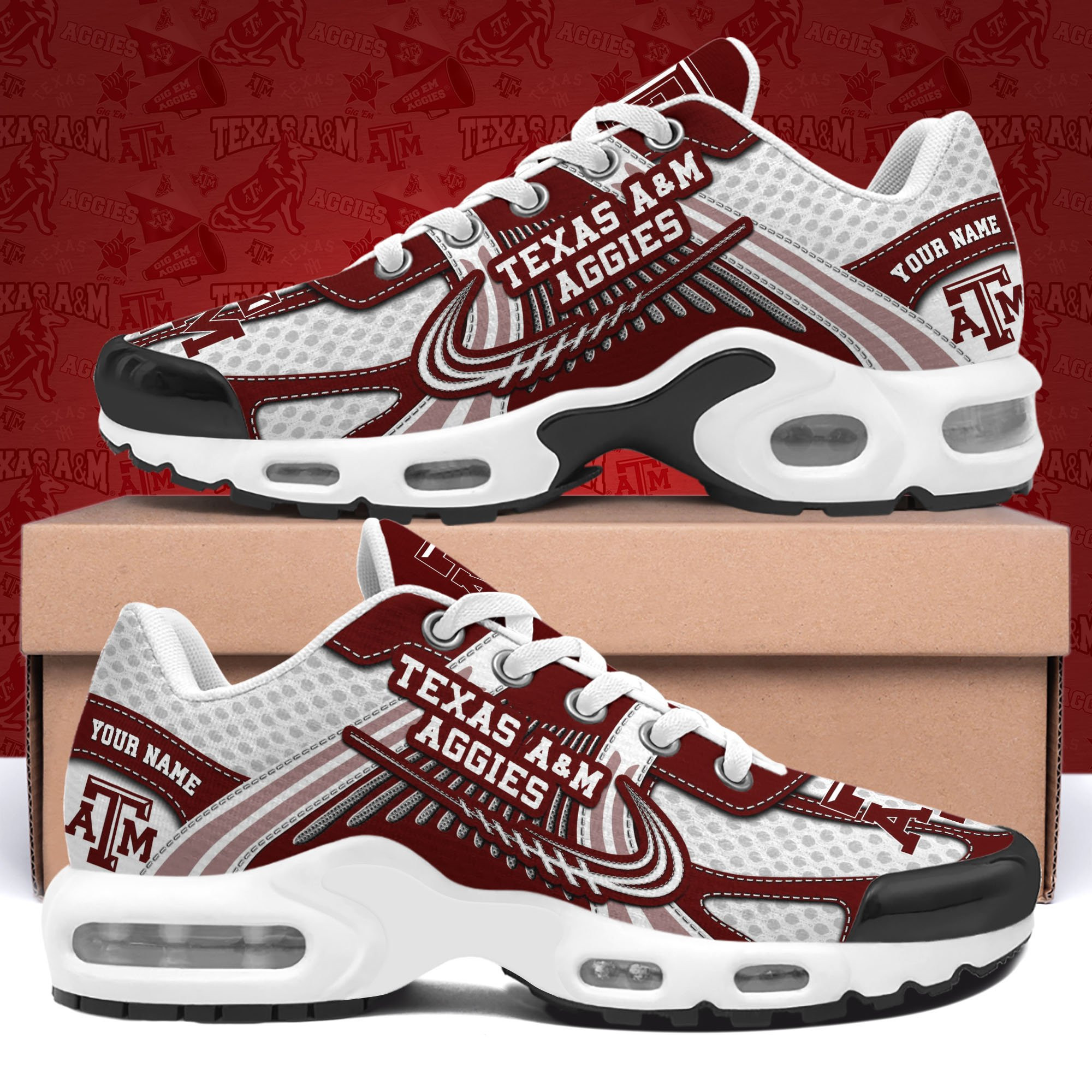 texas a%23038m aggies tn shoes custom your name sport shoes 6991