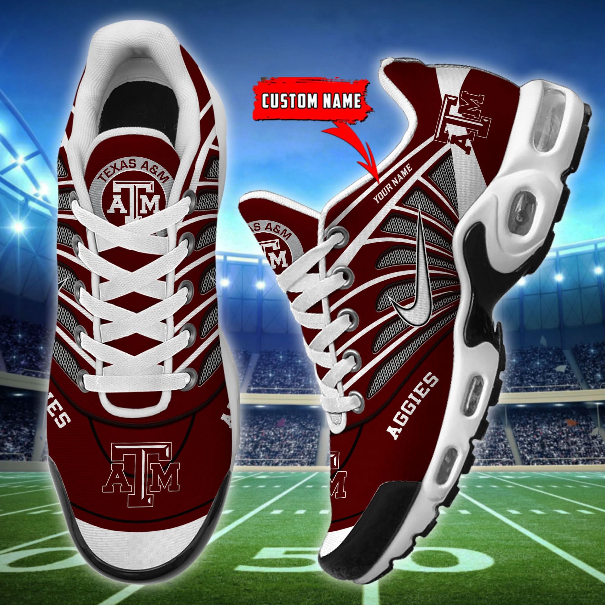Texas A&M Aggies  Air Max Plus Shoes - Limited