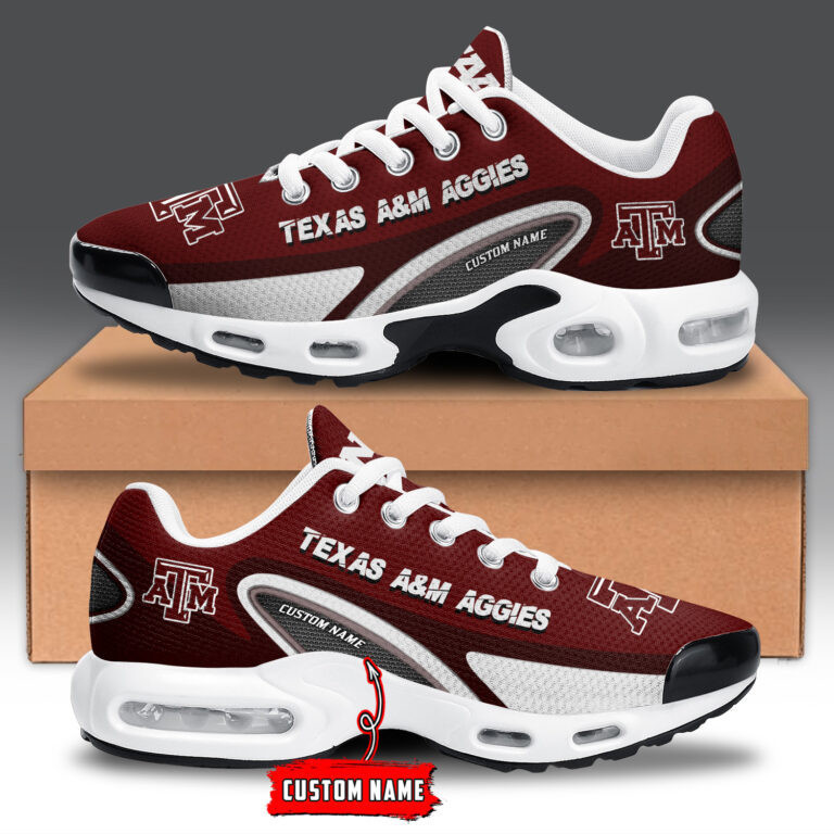 Texas A&M Aggies Personalized Name Team Logo Mix Colors Oval Line TN Shoes Air Cushion Sneakers