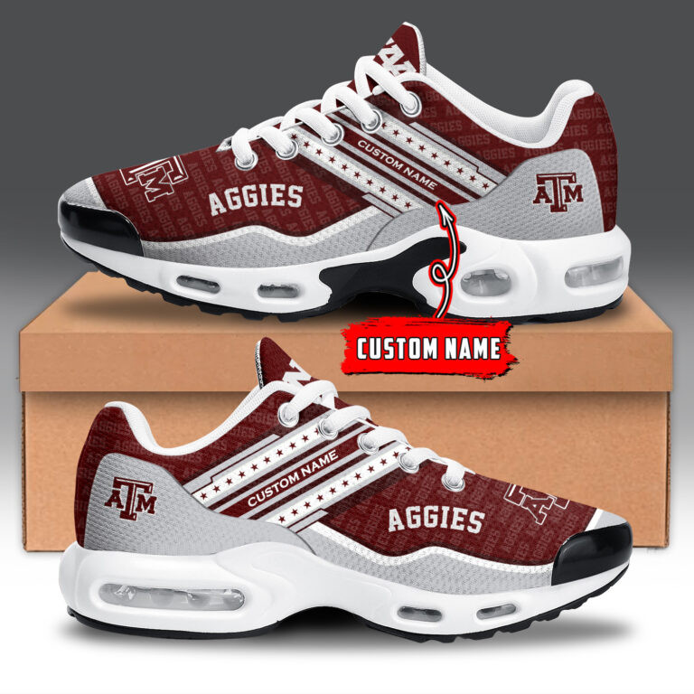 Texas A&M Aggies Personalized Name Team Logo Mix Colors Star Line TN Air Max Shoes Air Cushion Sneakers