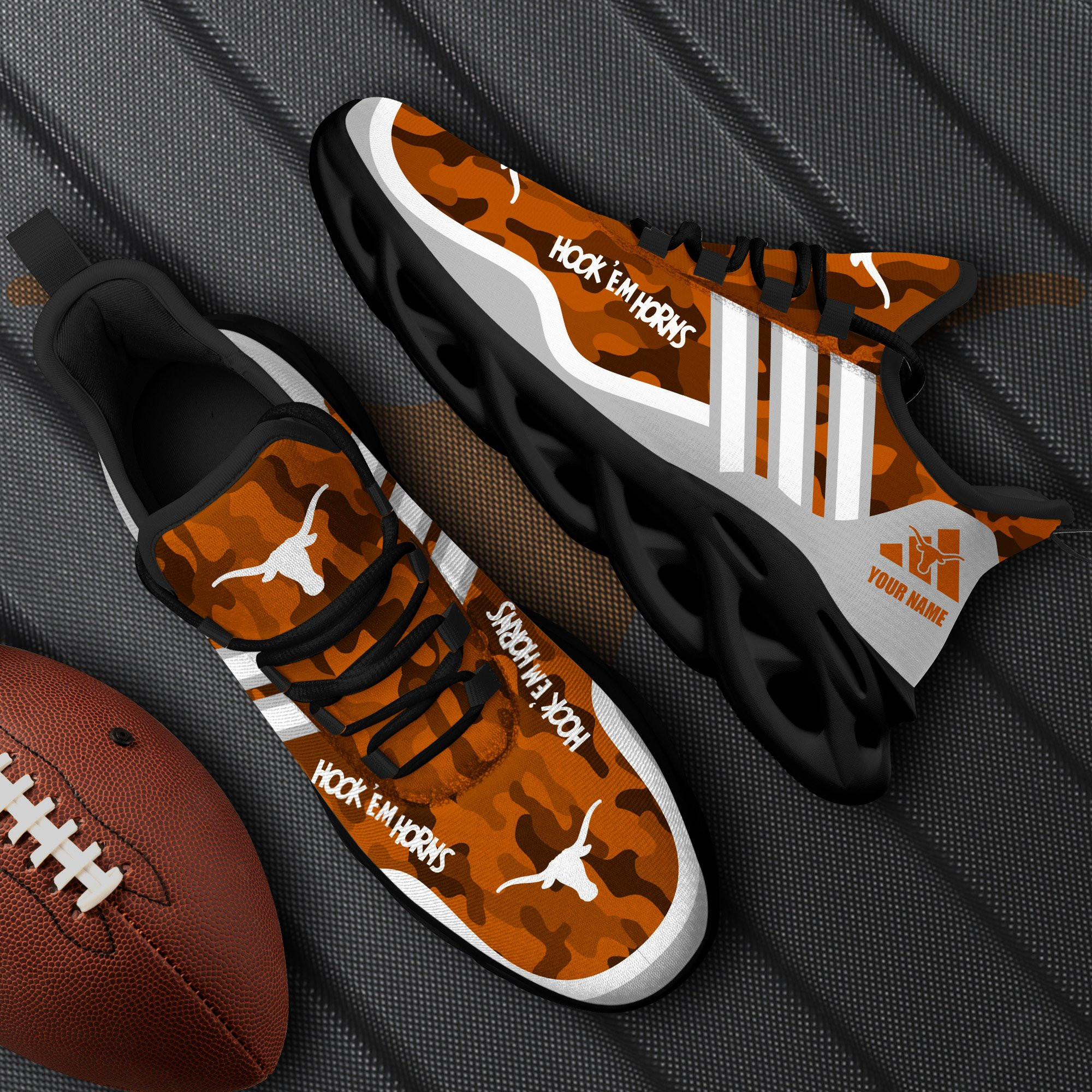 Texas Longhorns Black Max Soul Shoes 2026 Versions Custom Name 466