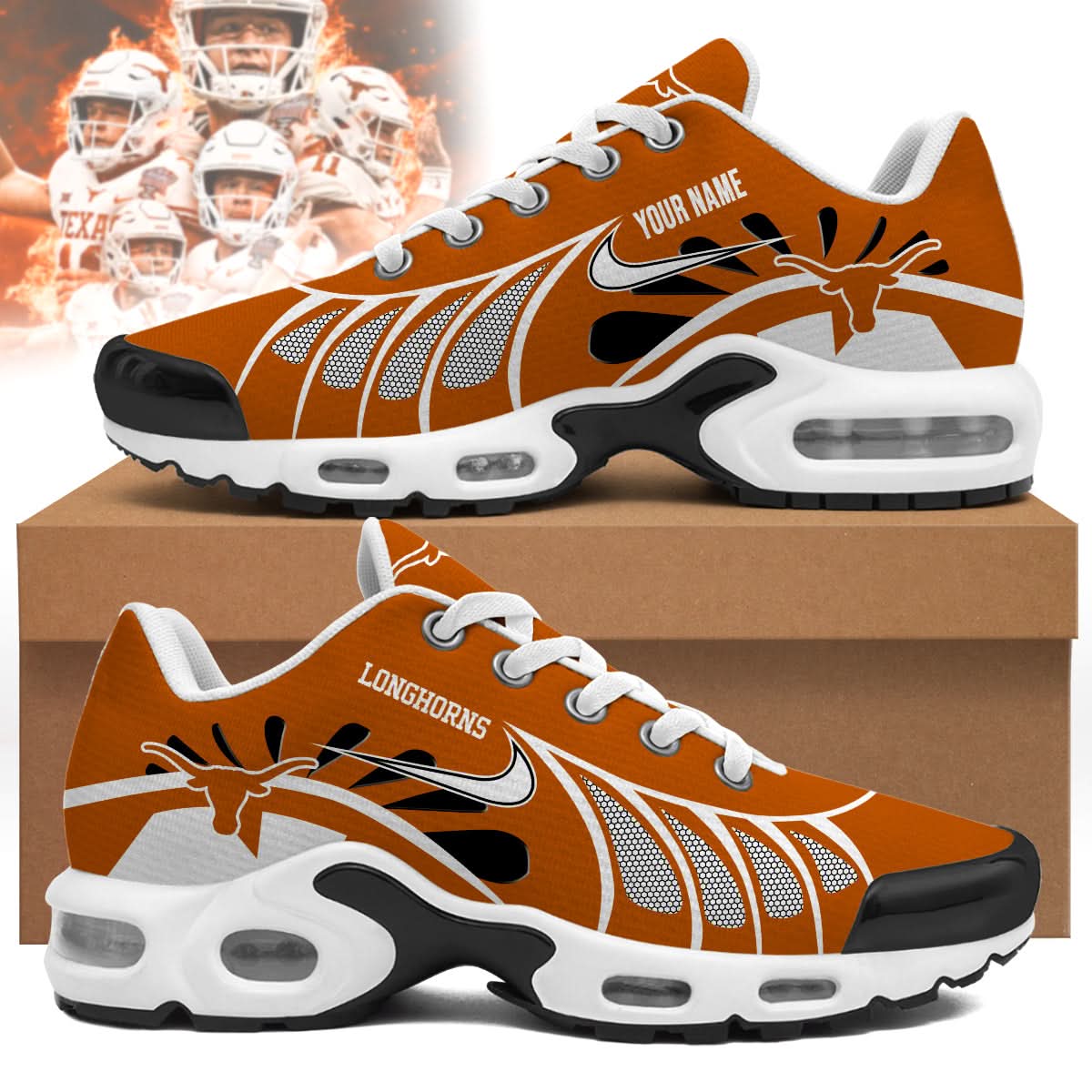 Texas Longhorns  Personalized Air Max Shoes 
