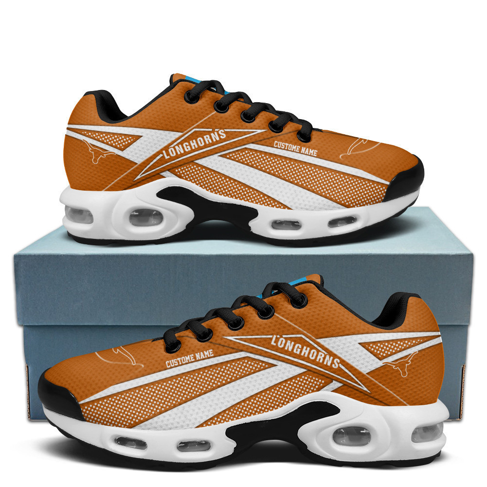 Texas Longhorns Personalized Name Team Colors Supersonic Line Pattern TN Shoes Air Cushion Sneakers