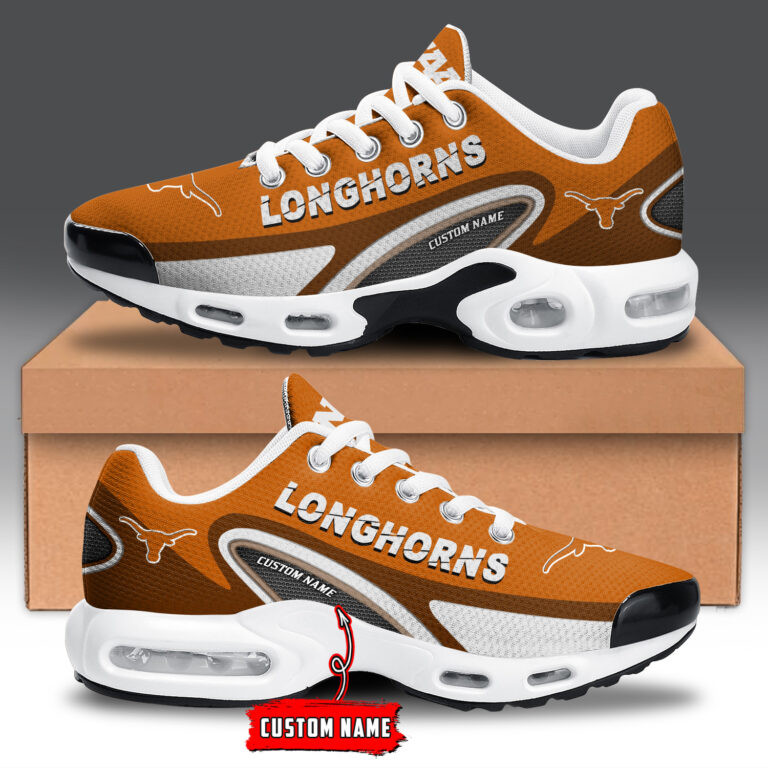 Texas Longhorns Personalized Name Team Logo Mix Colors Oval Line TN Air Max Shoes Air Cushion Sneakers