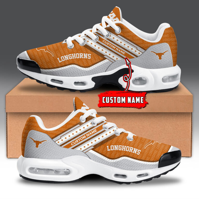 Texas Longhorns Personalized Name Team Logo Mix Colors Star Line TN Shoes Air Cushion Sneakers
