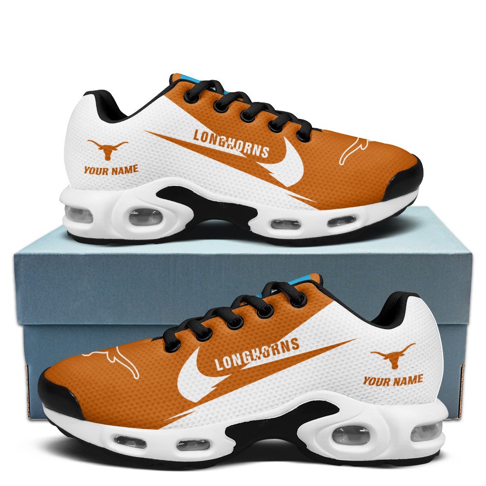Texas Longhorns Personalized Name Team Logo Wings Of God Pattern TN Air Max Shoes Air Cushion Sneakers