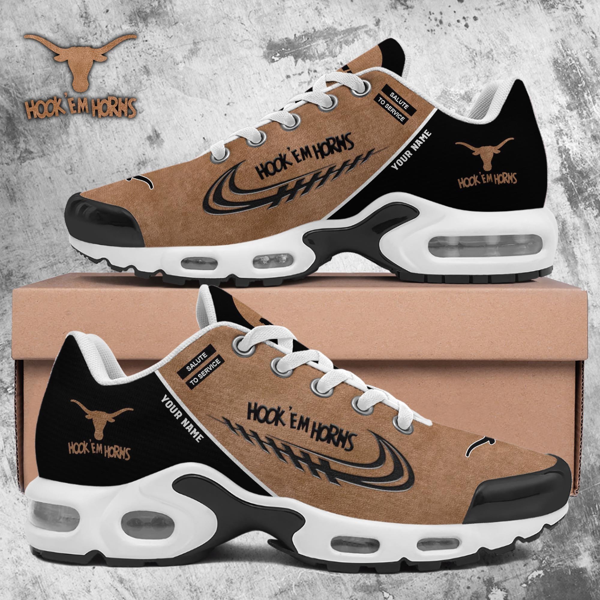 Texas Longhorns TN Shoes 2026 Version Custom Name, Shoes For Football Fans, Fan Gifts PH637
