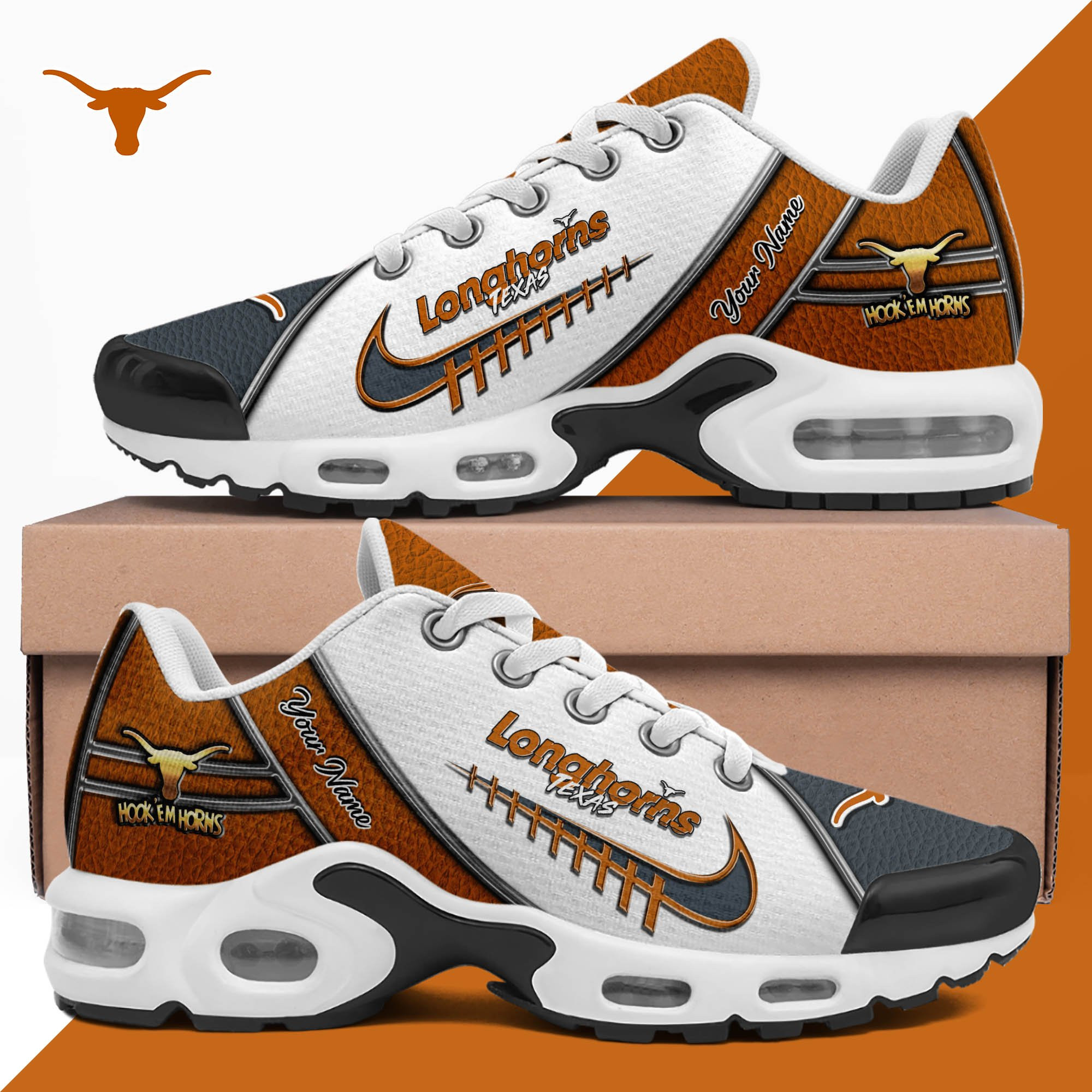 Texas Longhorns TN Shoes 2026 Version Custom Your Name, Football Team Shoes 516