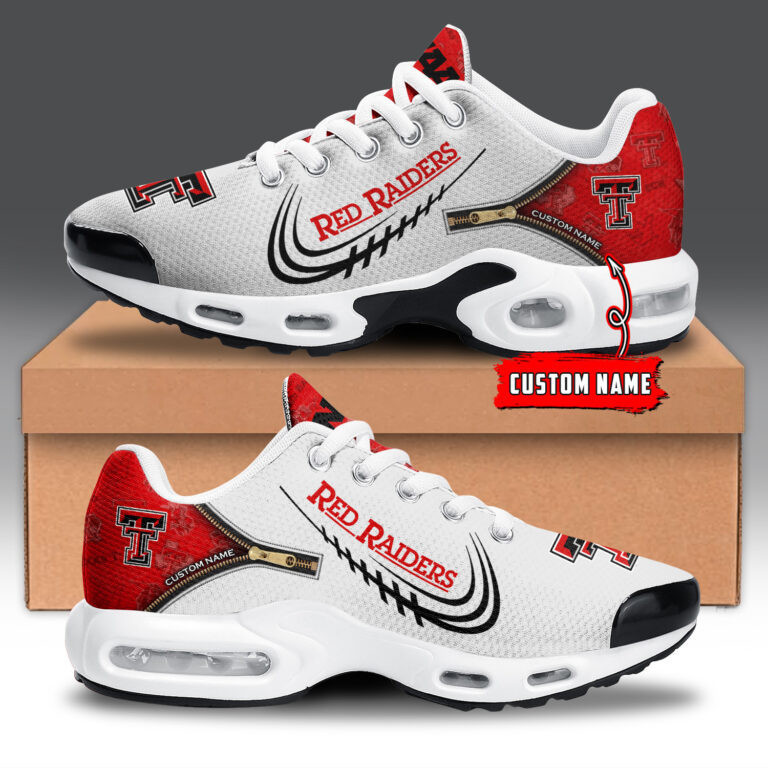 Texas Tech Red Raiders Personalized Name Team Logo Mix Colors Zipped Line TN Shoes Air Cushion Sneakers