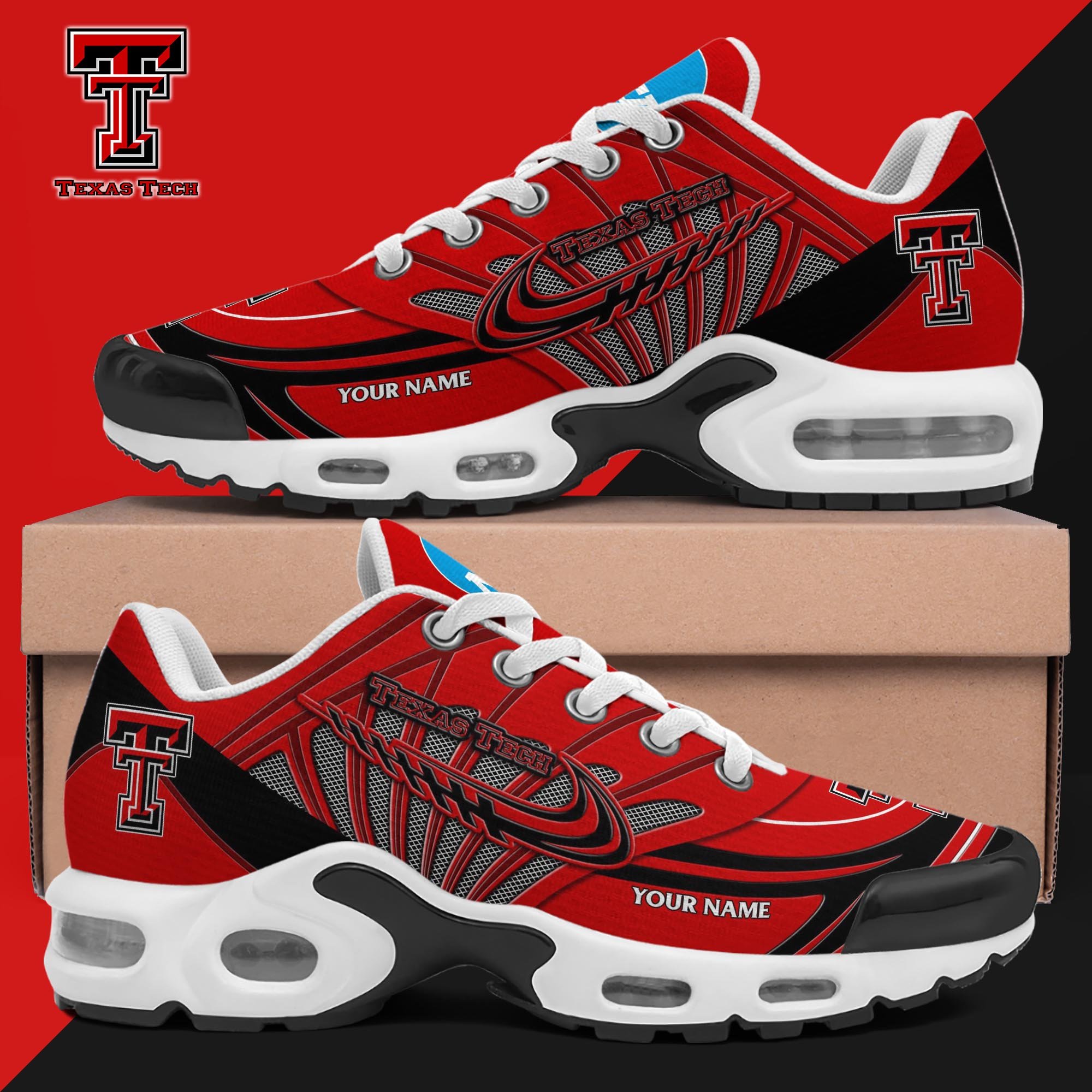 texas tech red raiders tn shoes 2026 version custom your name 9533