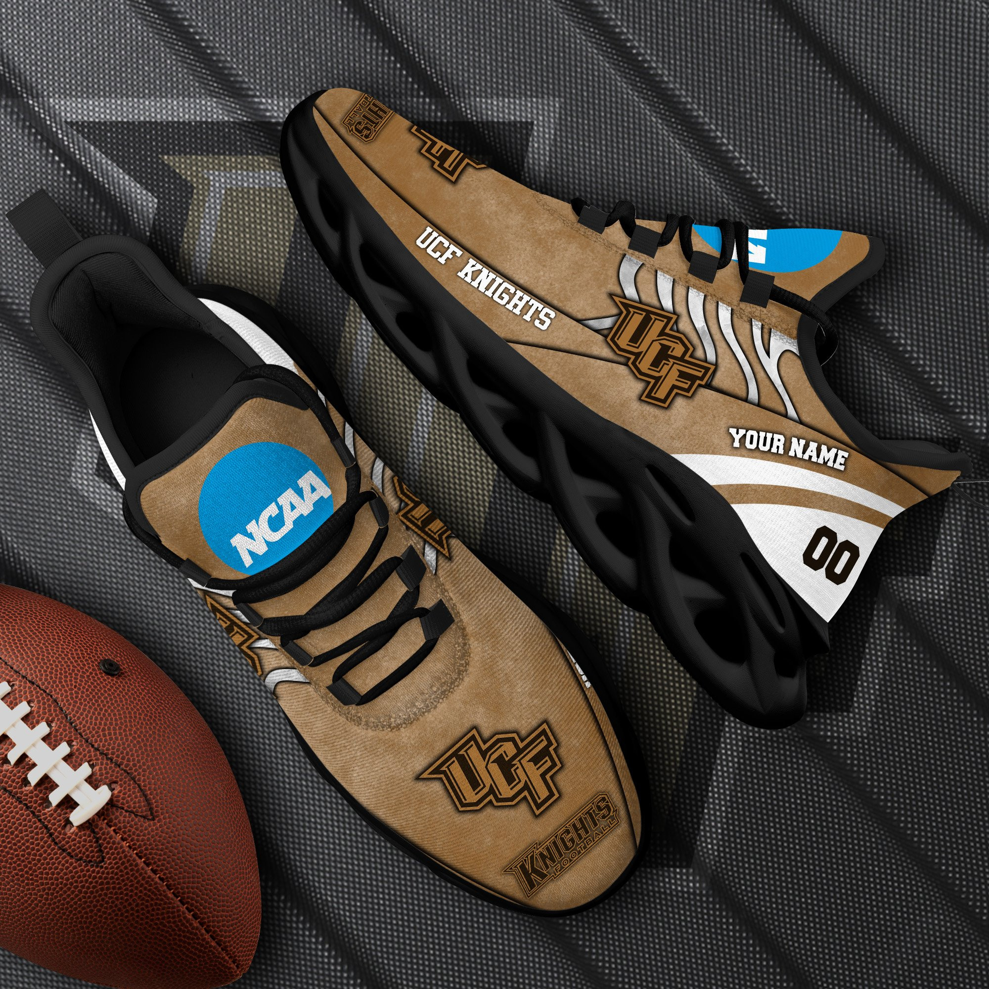 UCF Knights Black Max Soul Shoes 2026 Versions Custom Your Name And Number 312