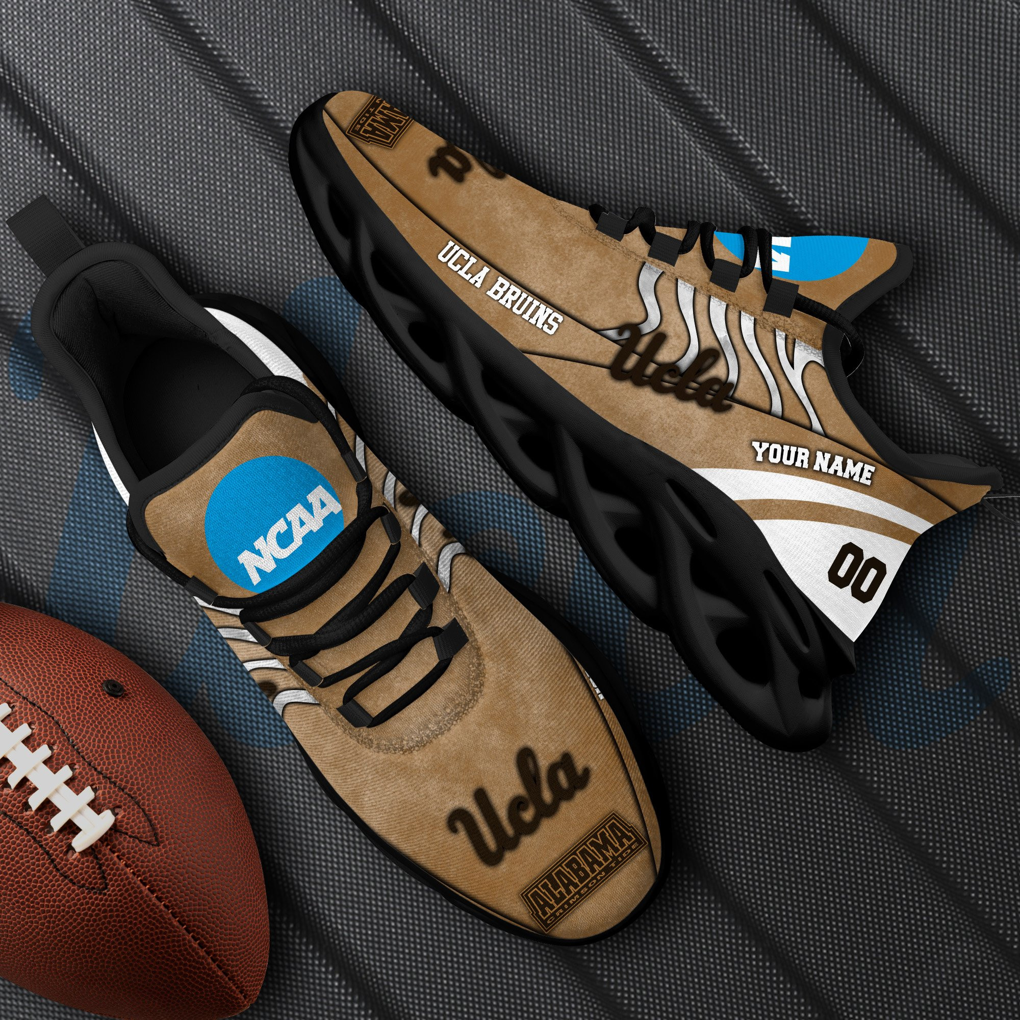 UCLA Bruins Black Max Soul Shoes 2026 Versions Custom Your Name And Number 312