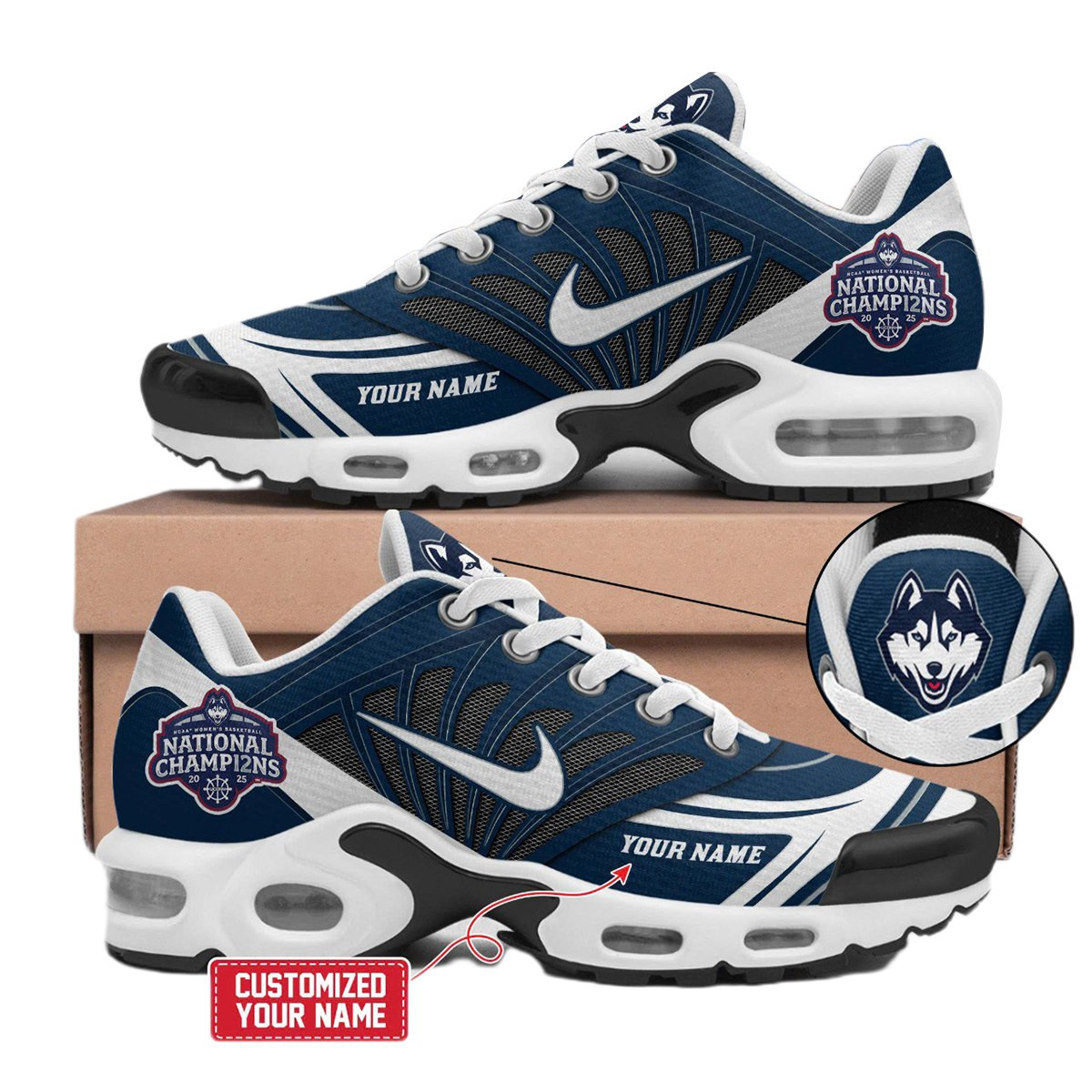 uconn huskies tn air max plus shoes sneakers for men and women 7062 o946b