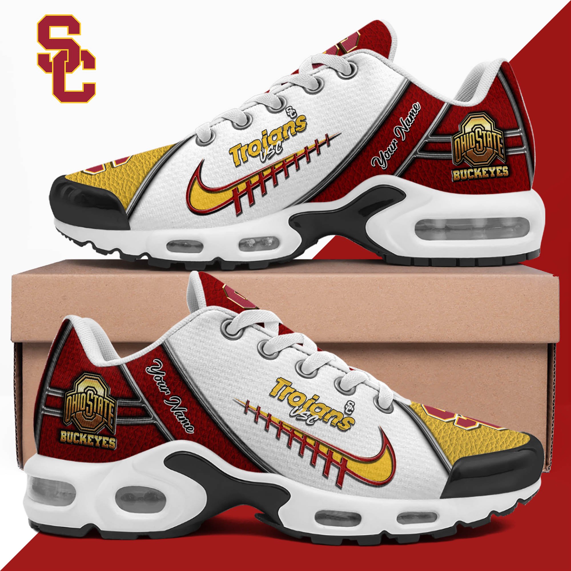 USC Trojans TN Shoes 2026 Version Custom Your Name, Football Team Shoes 516