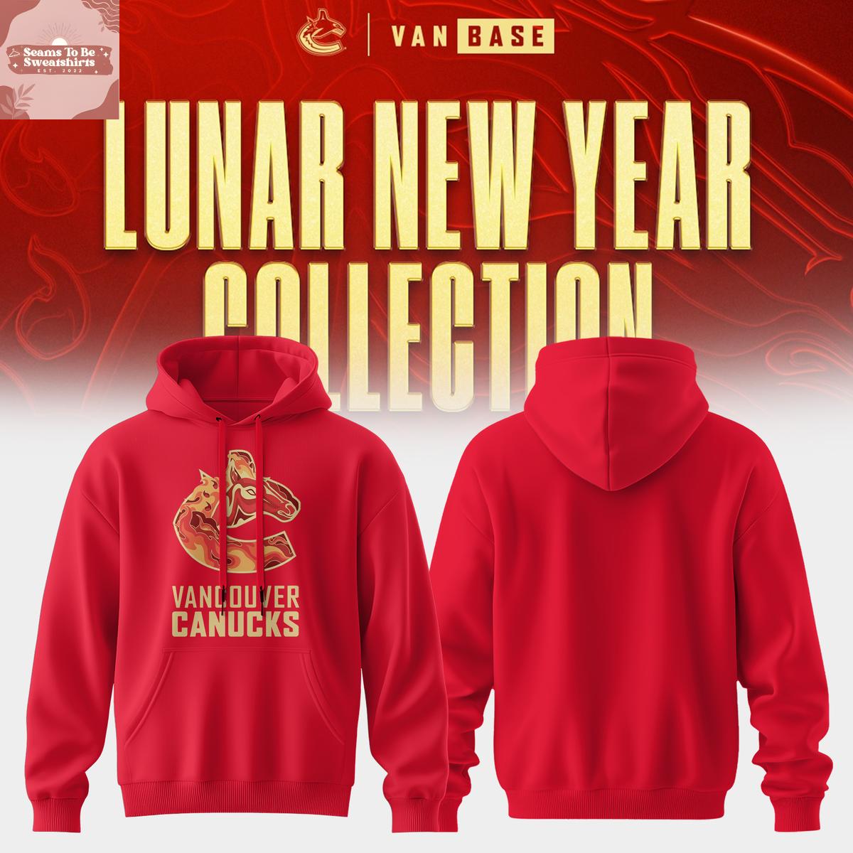Vancouver Canucks x Lunar New Year 2026 Horse Year Red Hoodie T-Shirt 