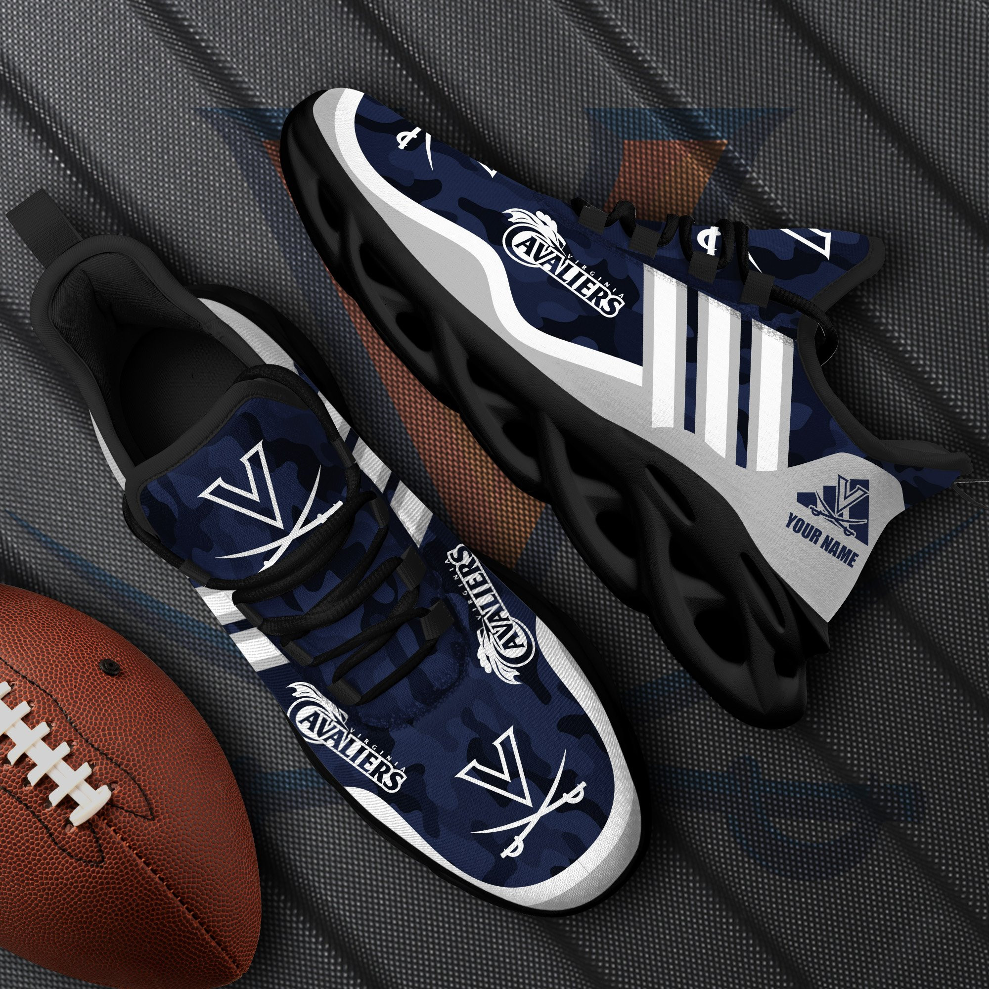 Virginia Cavaliers Black Max Soul Shoes 2026 Versions Custom Name 466
