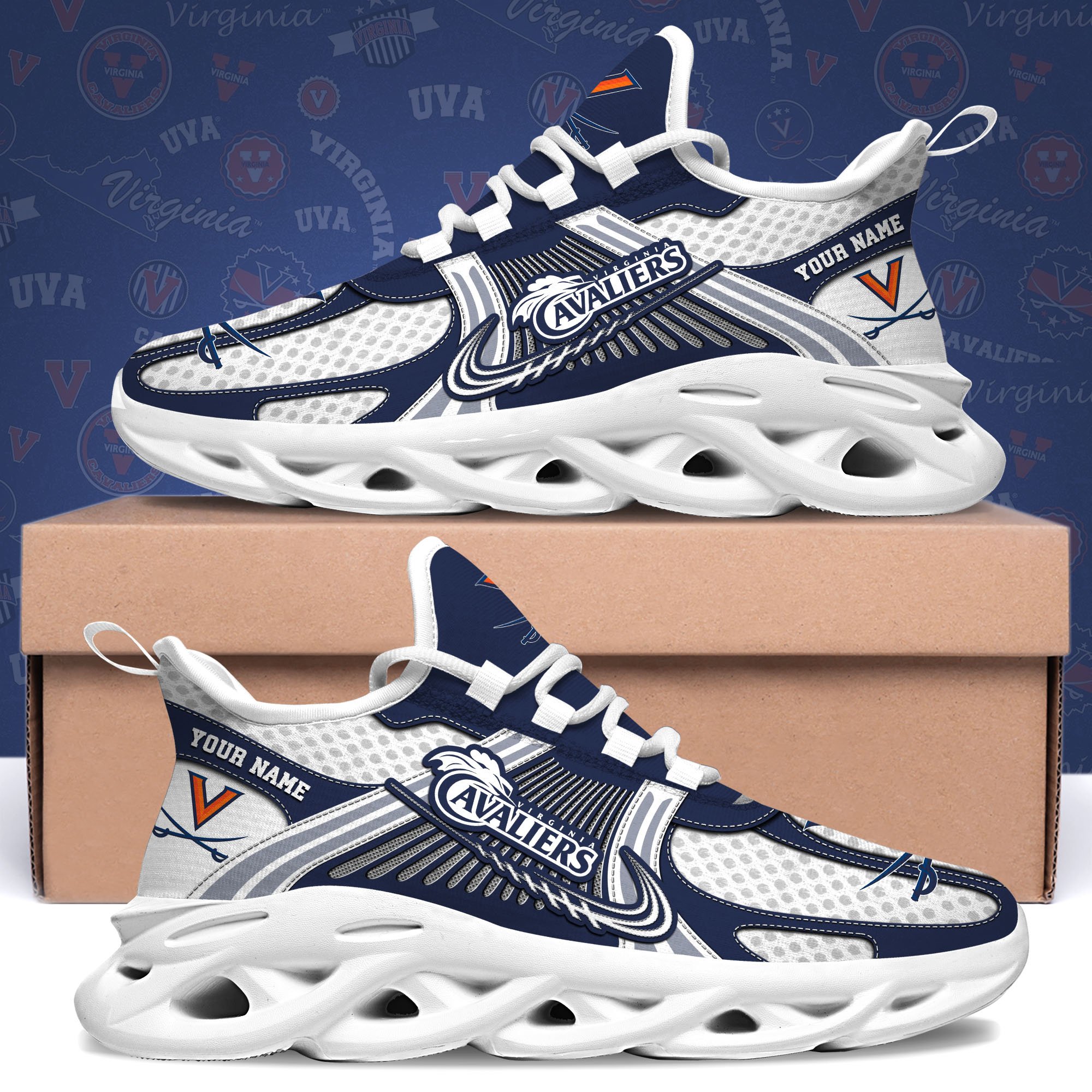 virginia cavaliers clunky sneakers custom your name sport sneakers sport gifts for fan gifts for him 1742