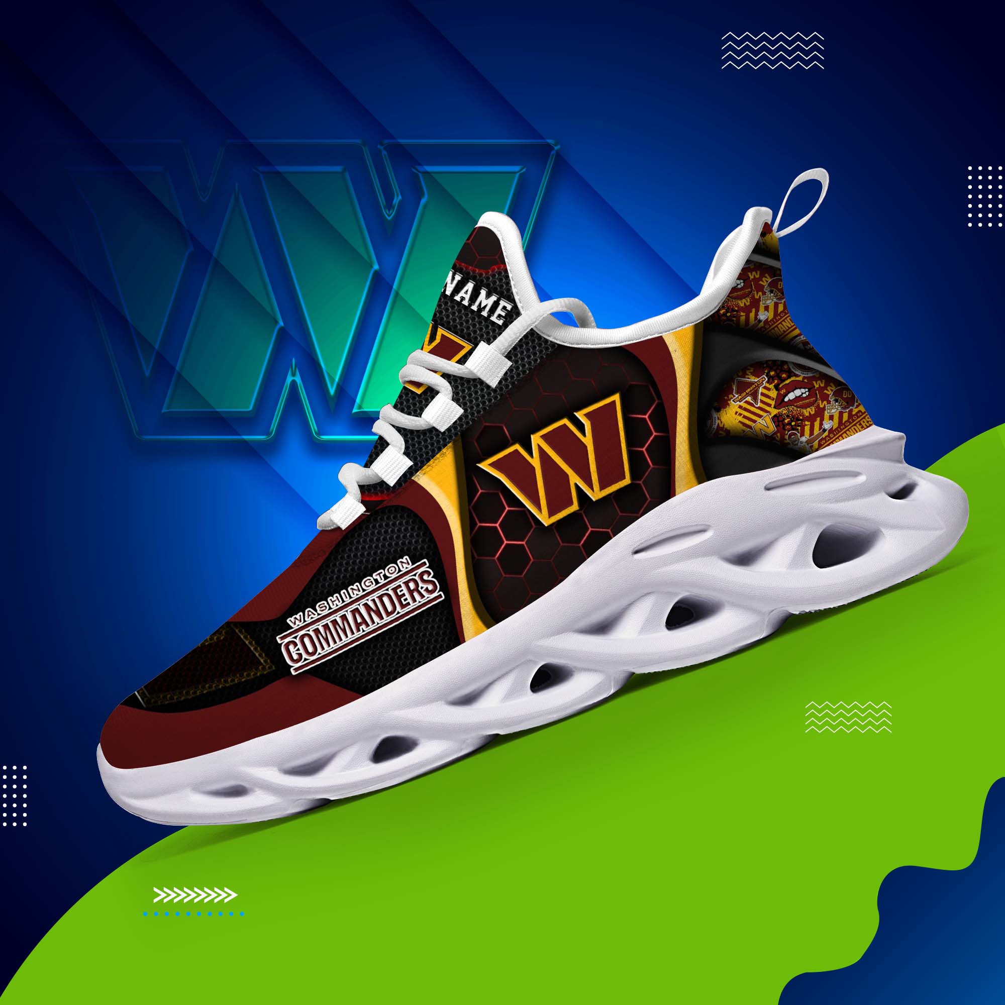 Washington Commanders White C Sneakers 2026 Version Personalized Your Name 432