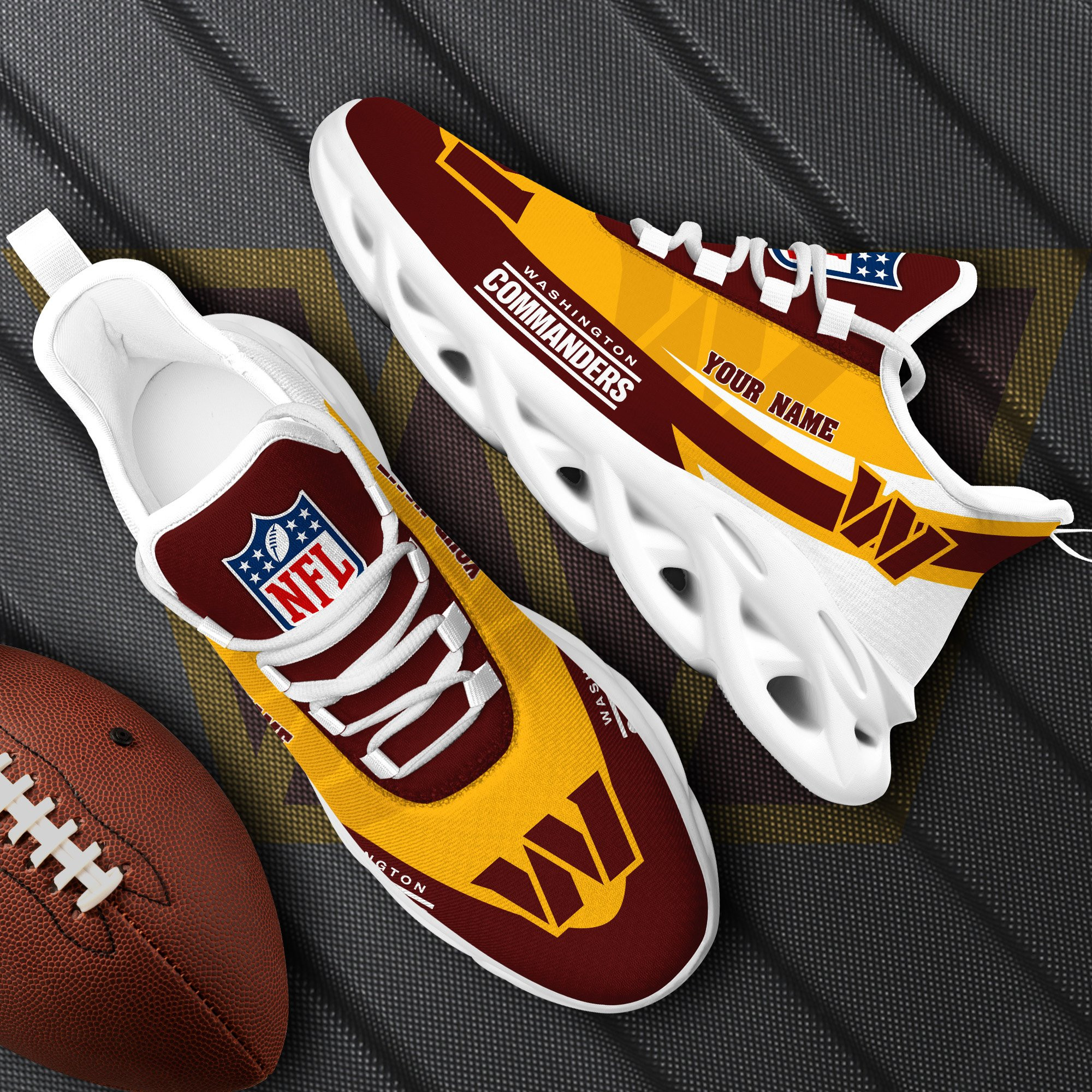 Washington Commanders White Max Soul Shoes 2026 Versions Custom Your Name, Sports Gift For Fan, Sport Gifts PH410