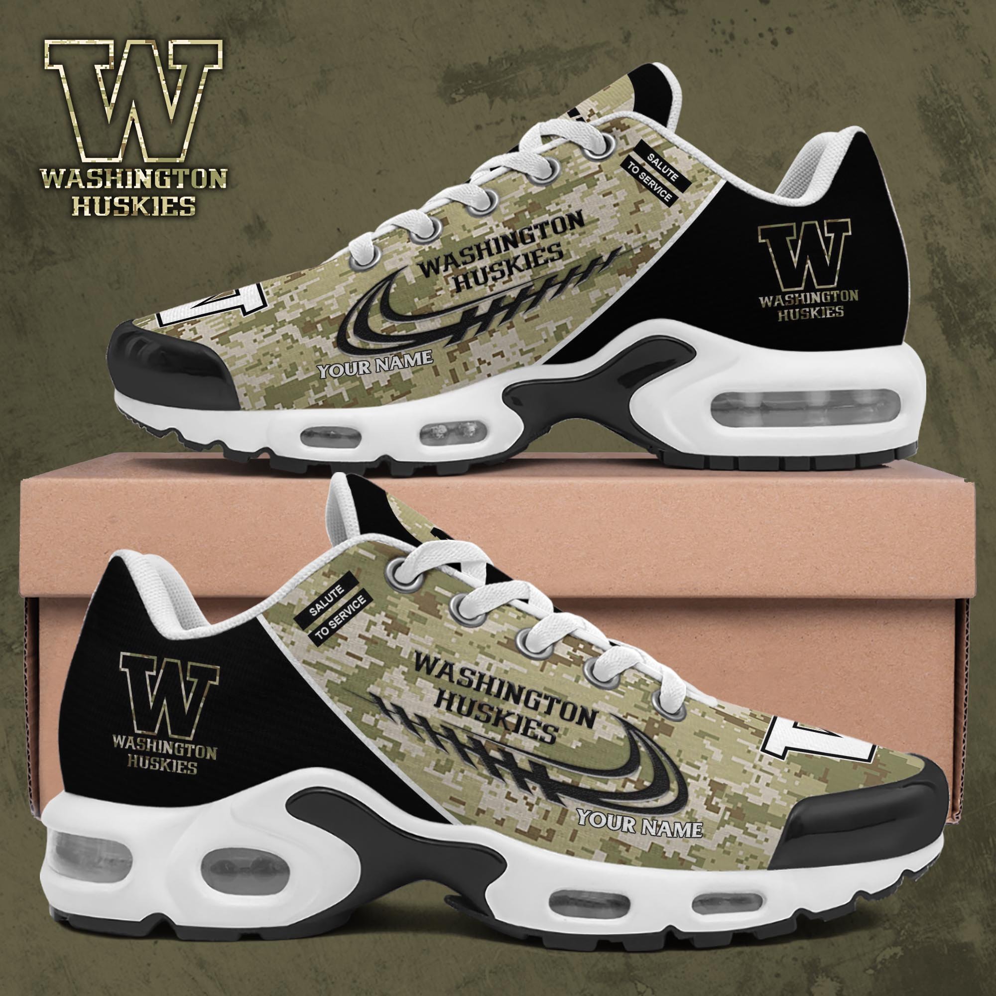 washington huskies tn shoes 2026 version custom name camouflage shoes gifts for football lovers ph636 5428
