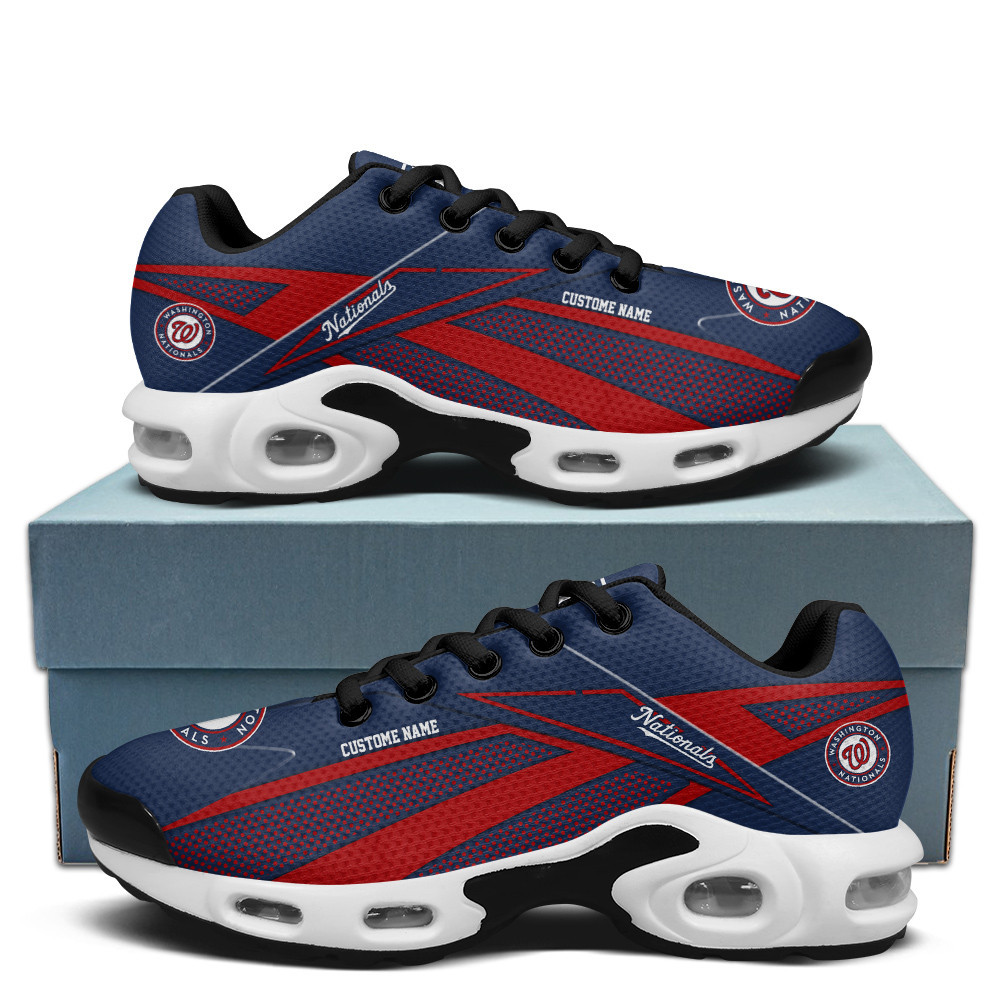 Washington Nationals Personalized Name Team Colors Supersonic Line Pattern TN Air Max Shoes Air Cushion Sneakers