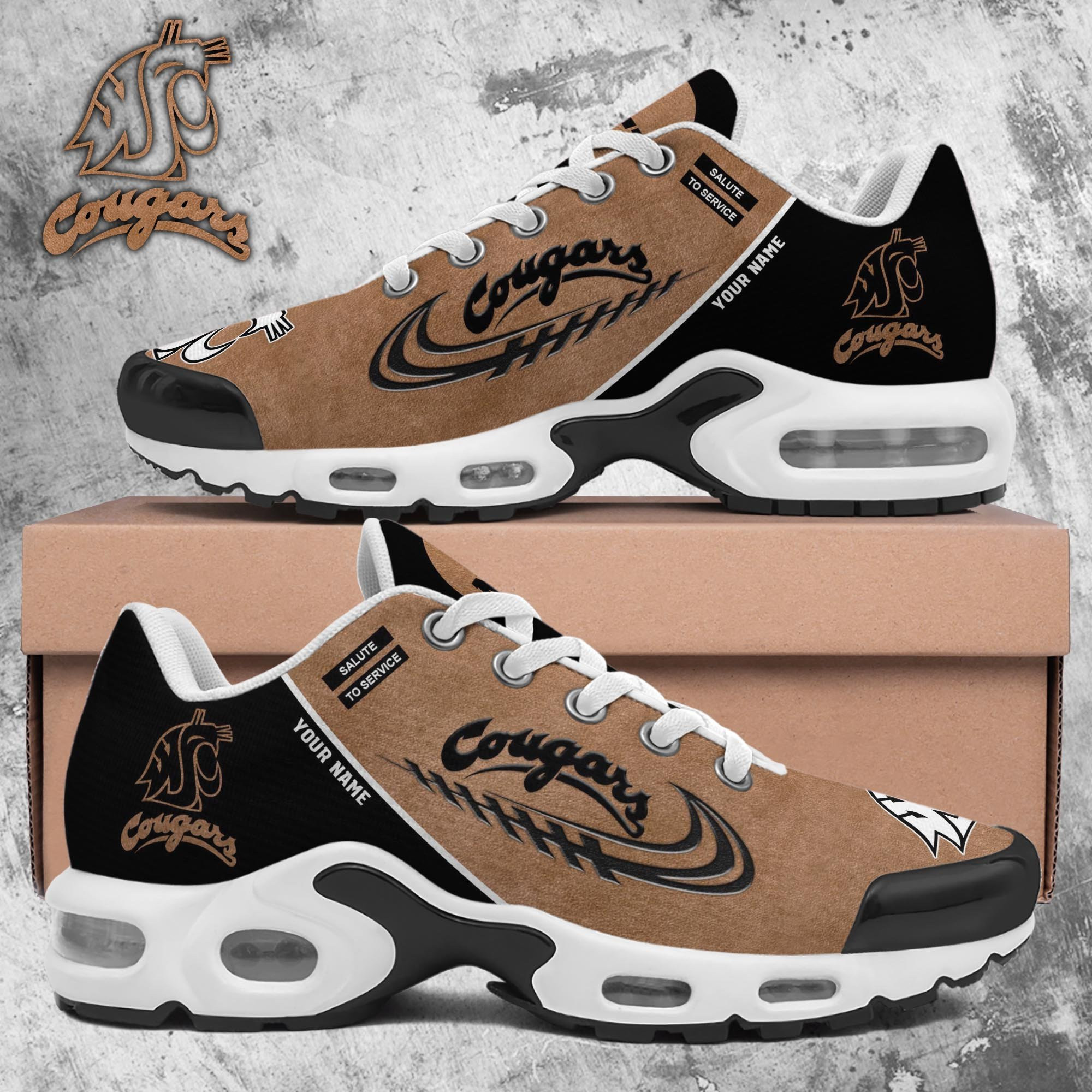 Washington State Cougars TN Shoes 2026 Version Custom Name, Shoes For Football Fans, Fan Gifts PH637