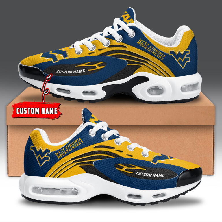 west virginia mountaineers personalized name team logo mix colors wave line tn shoes air cushion sneakers 2694