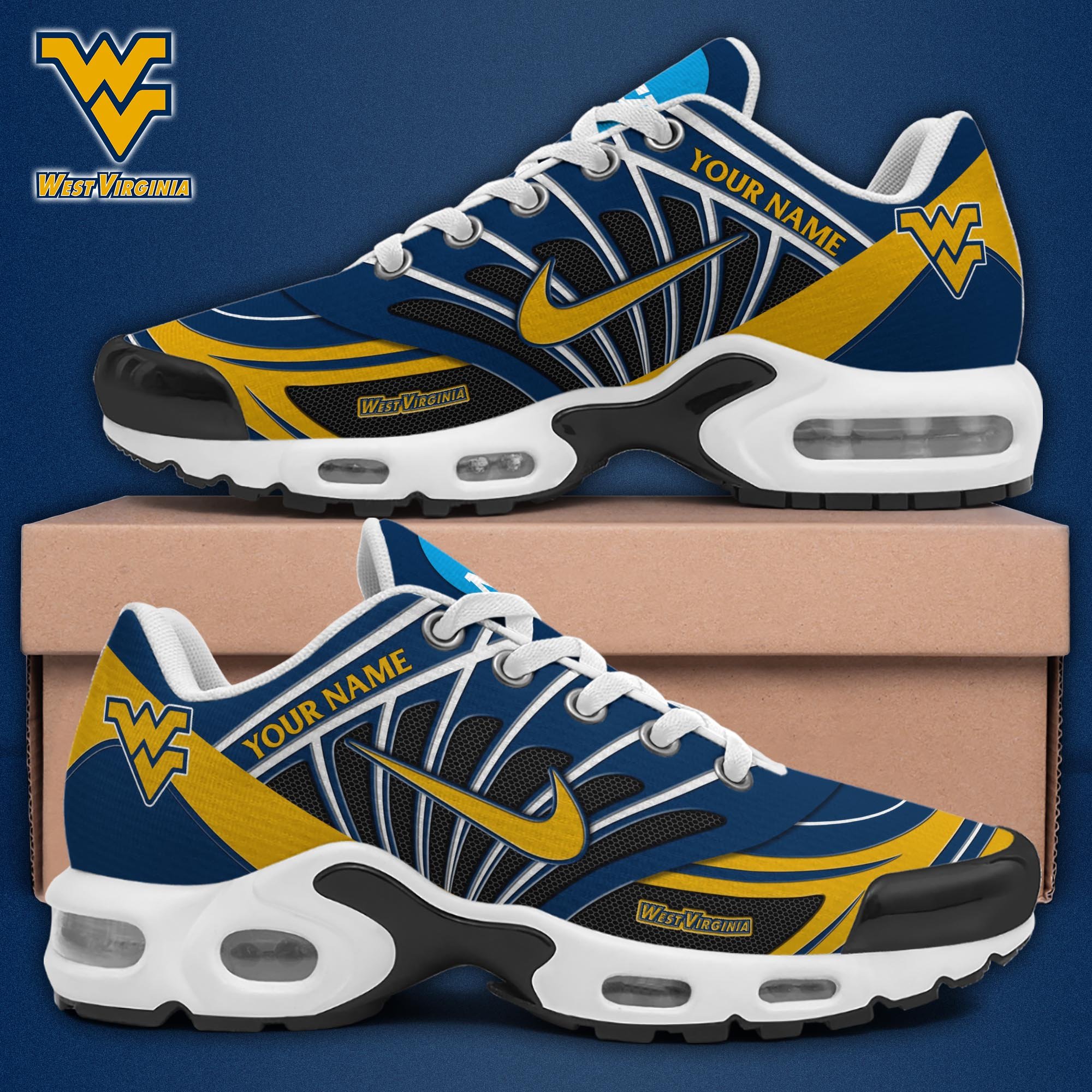 West Virginia Mountaineers TN Shoes 2026 Version Custom Name 
