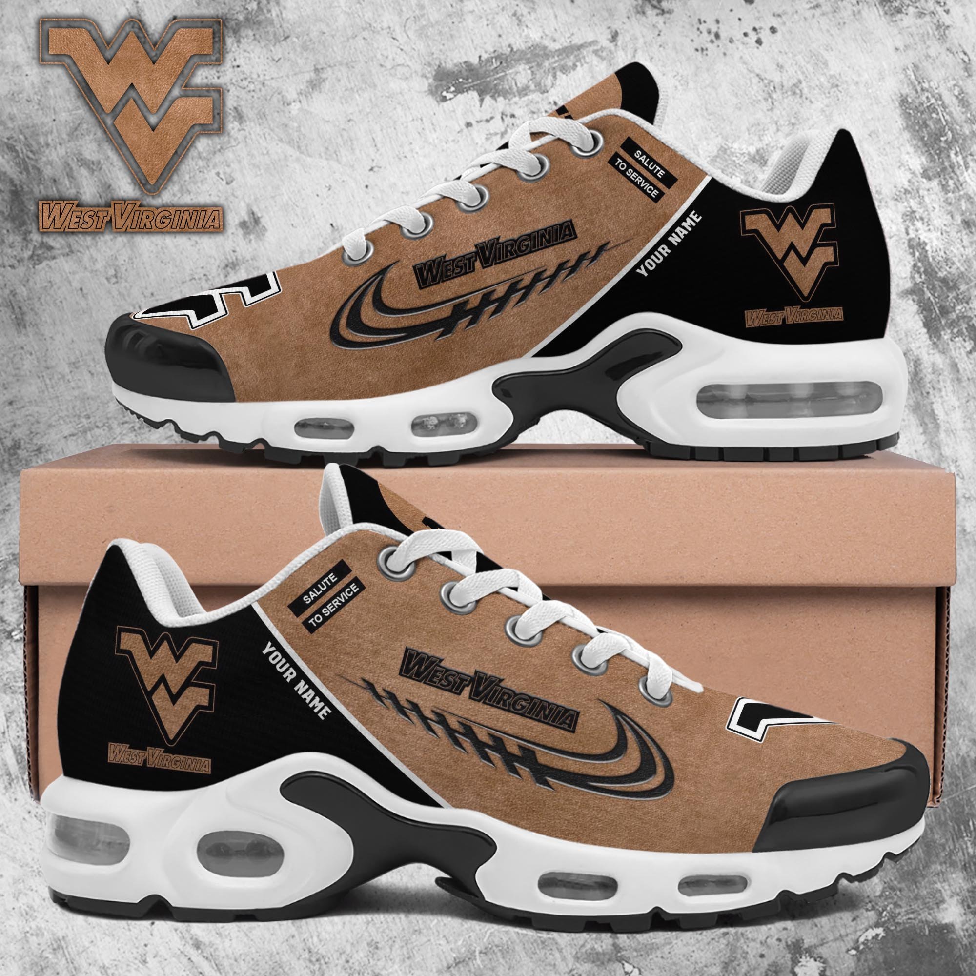 West Virginia Mountaineers TN Shoes 2026 Version Custom Name, Shoes For Football Fans, Fan Gifts PH637