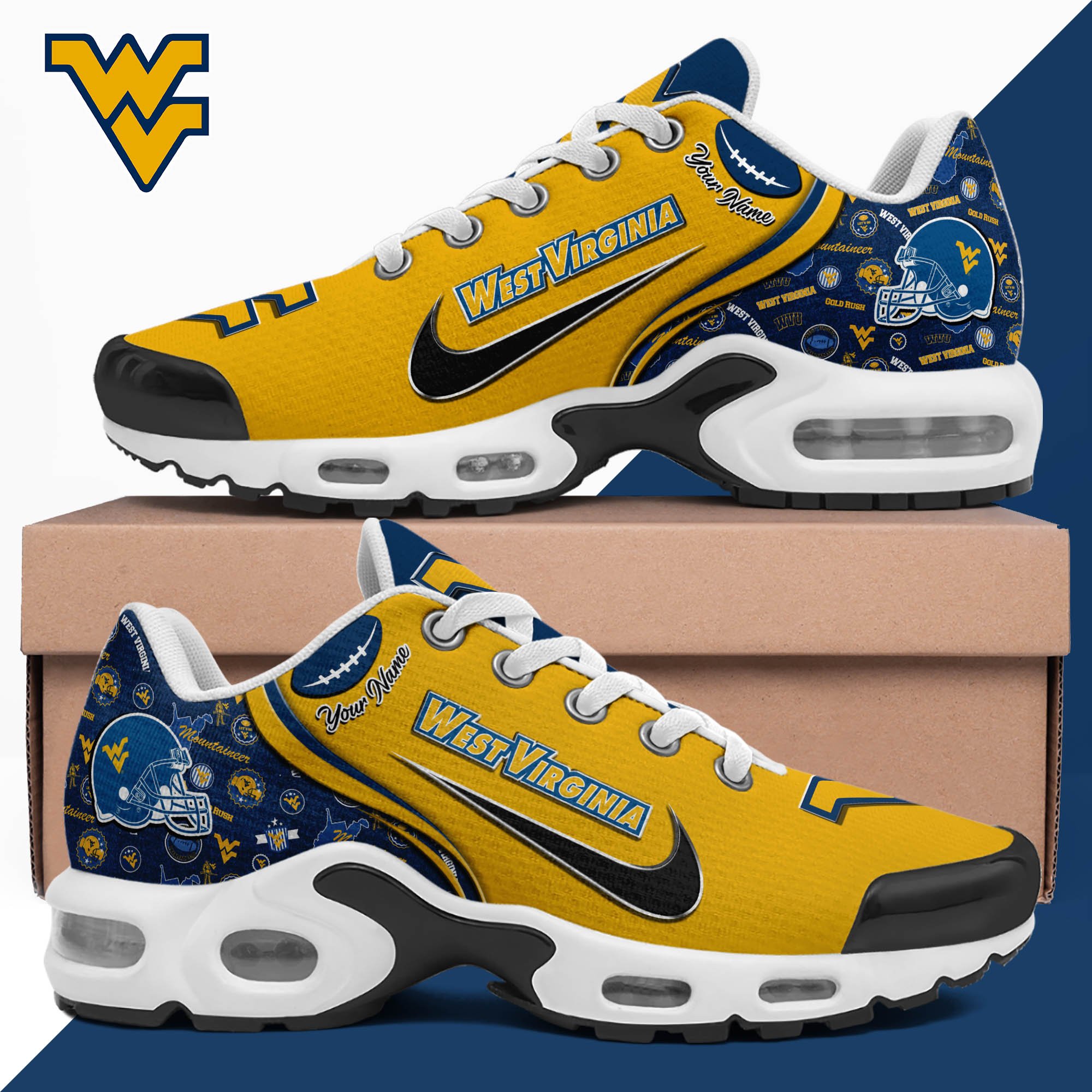 West Virginia Mountaineers TN Shoes 2026 Version Custom Your Name 499