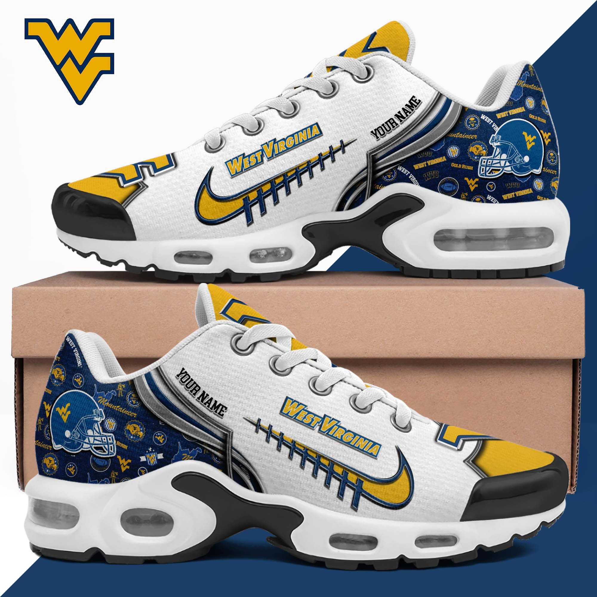 West Virginia Mountaineers TN Shoes 2026 Version Custom Your Name 642