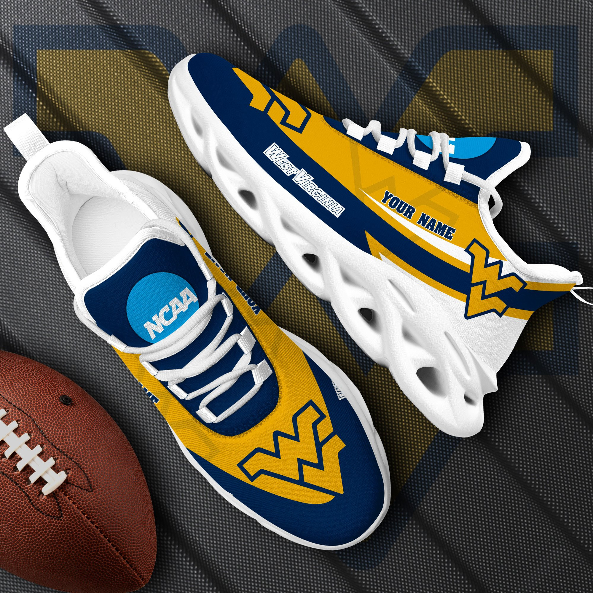 West Virginia Mountaineers White Max Soul Shoes 2026 Versions Custom Your Name, Sports Gift For Fan PH019