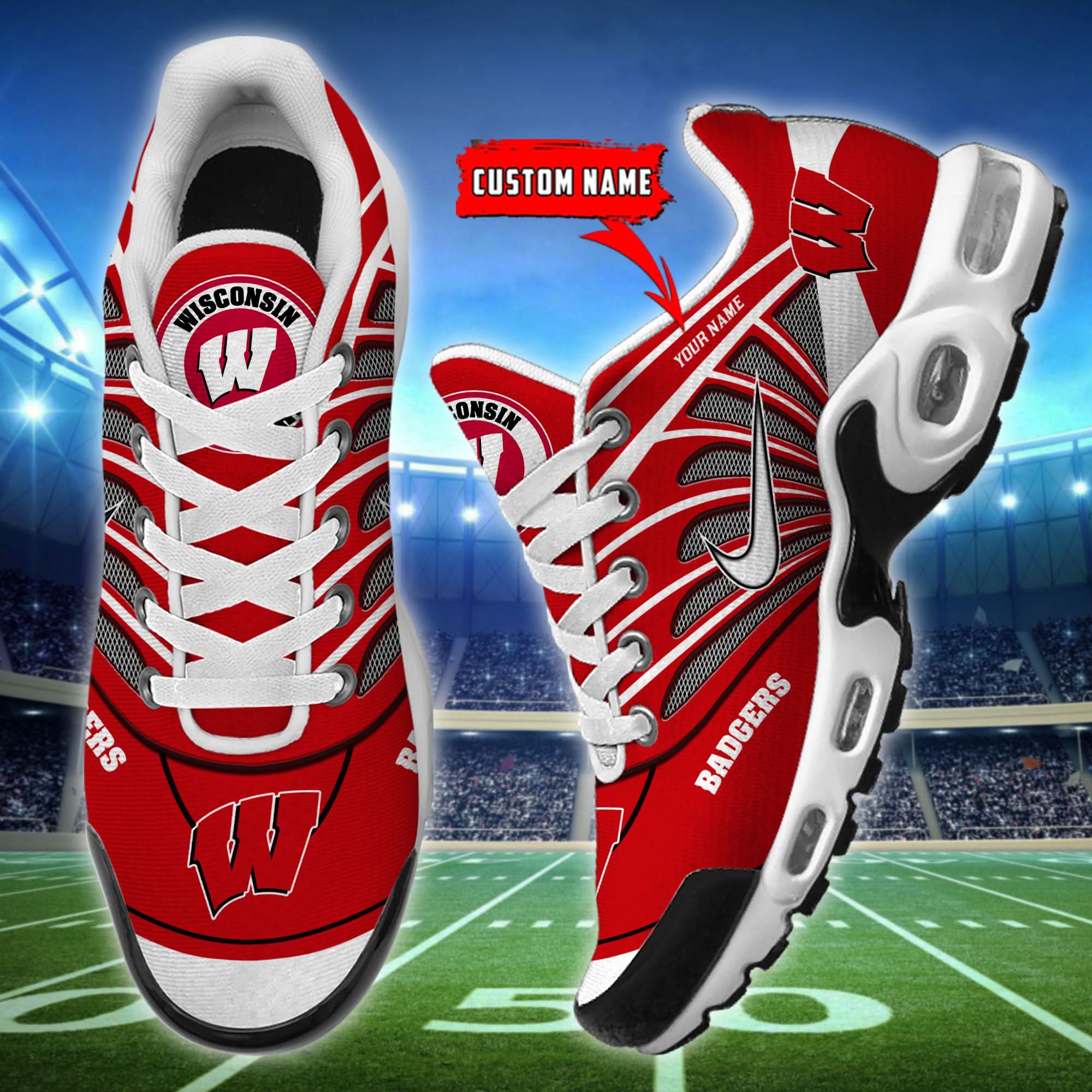 Wisconsin Badgers  Air Max Plus Shoes - Limited