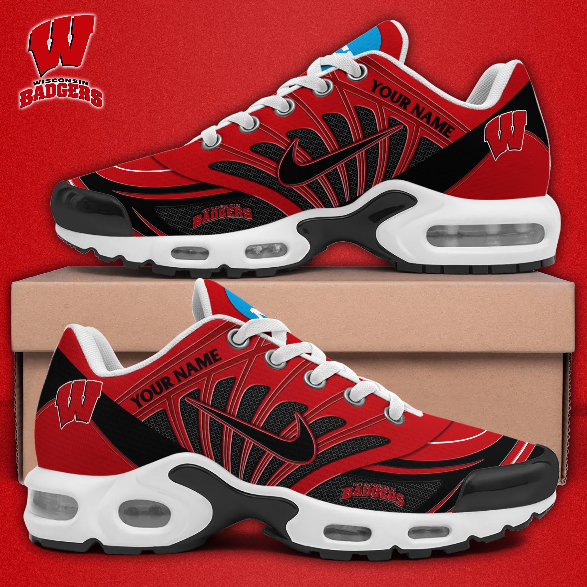 Wisconsin Badgers TN Shoes 2026 Version Custom Name 
