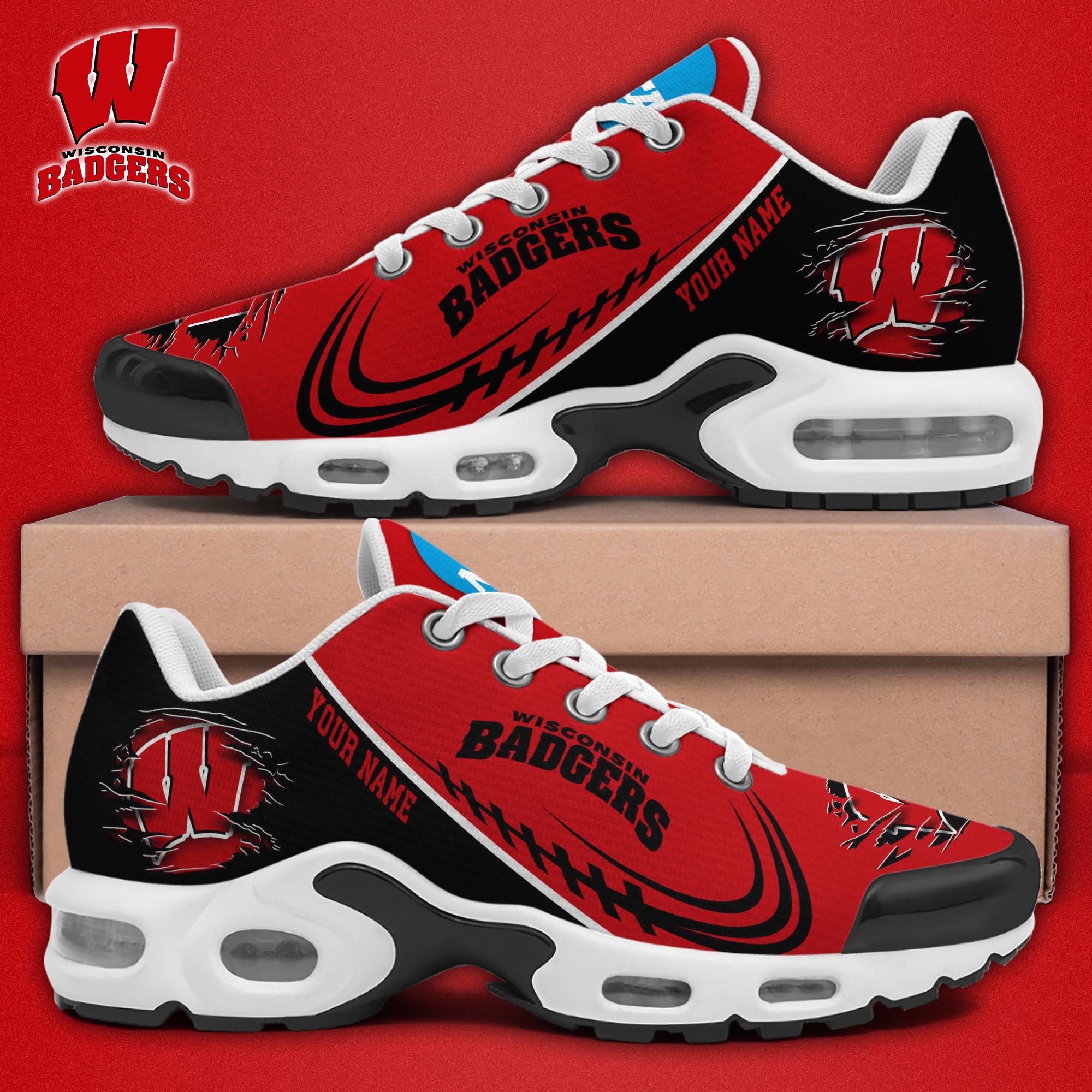 Wisconsin Badgers TN Shoes 2026 Version Custom Name 