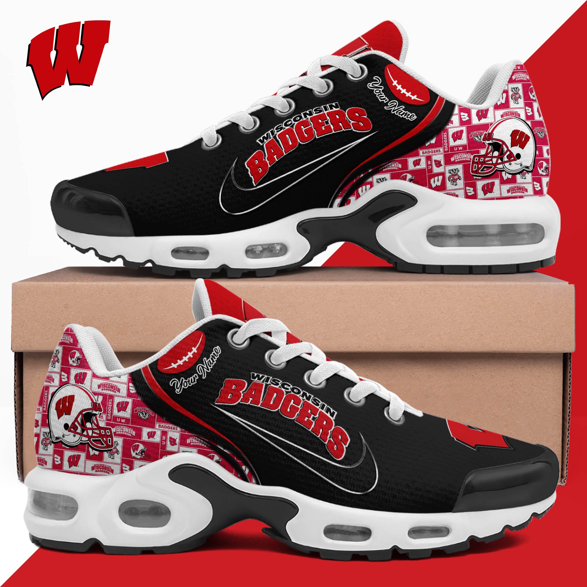 Wisconsin Badgers TN Shoes 2026 Version Custom Your Name 499