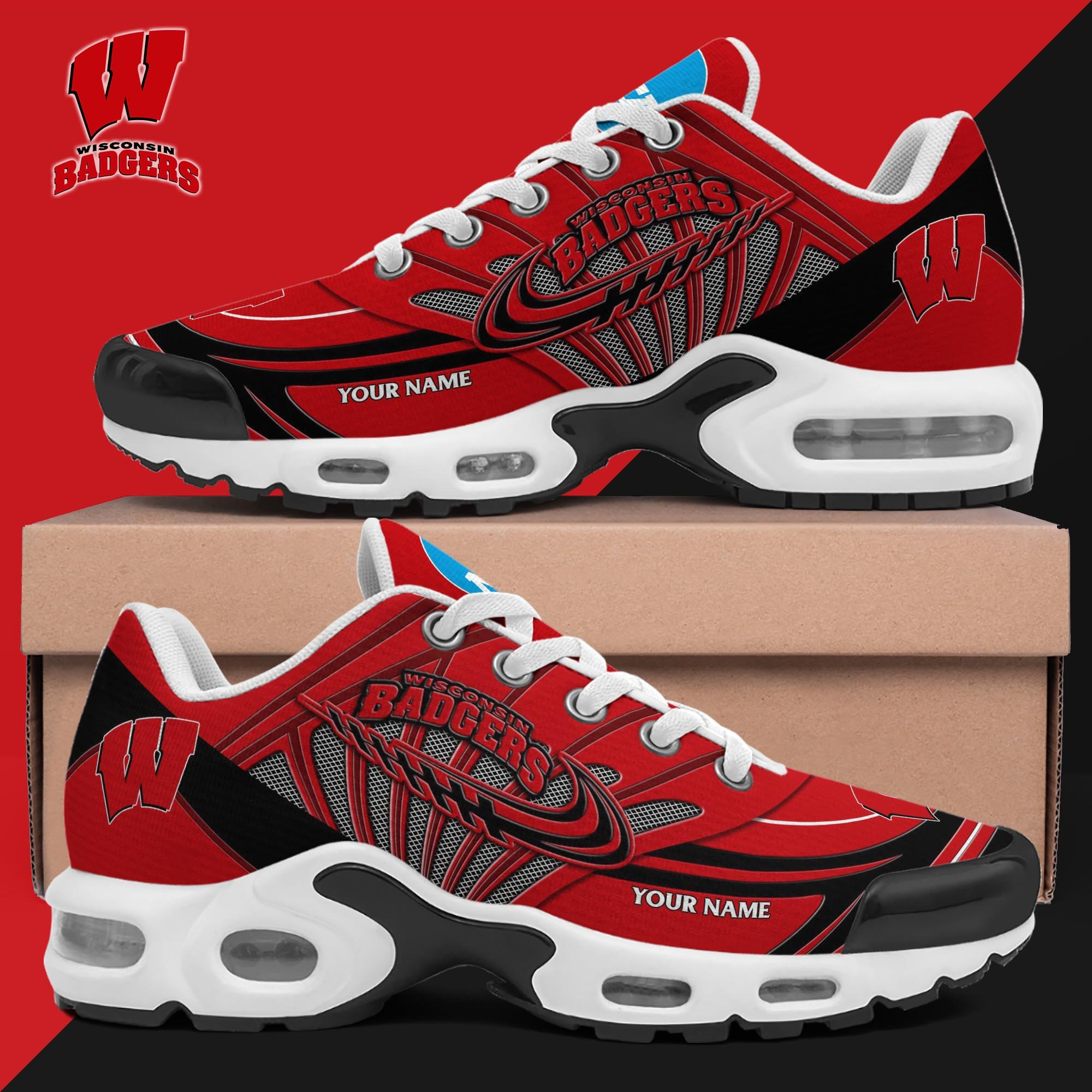 Wisconsin Badgers TN Shoes 2026 Version Custom Your Name 594