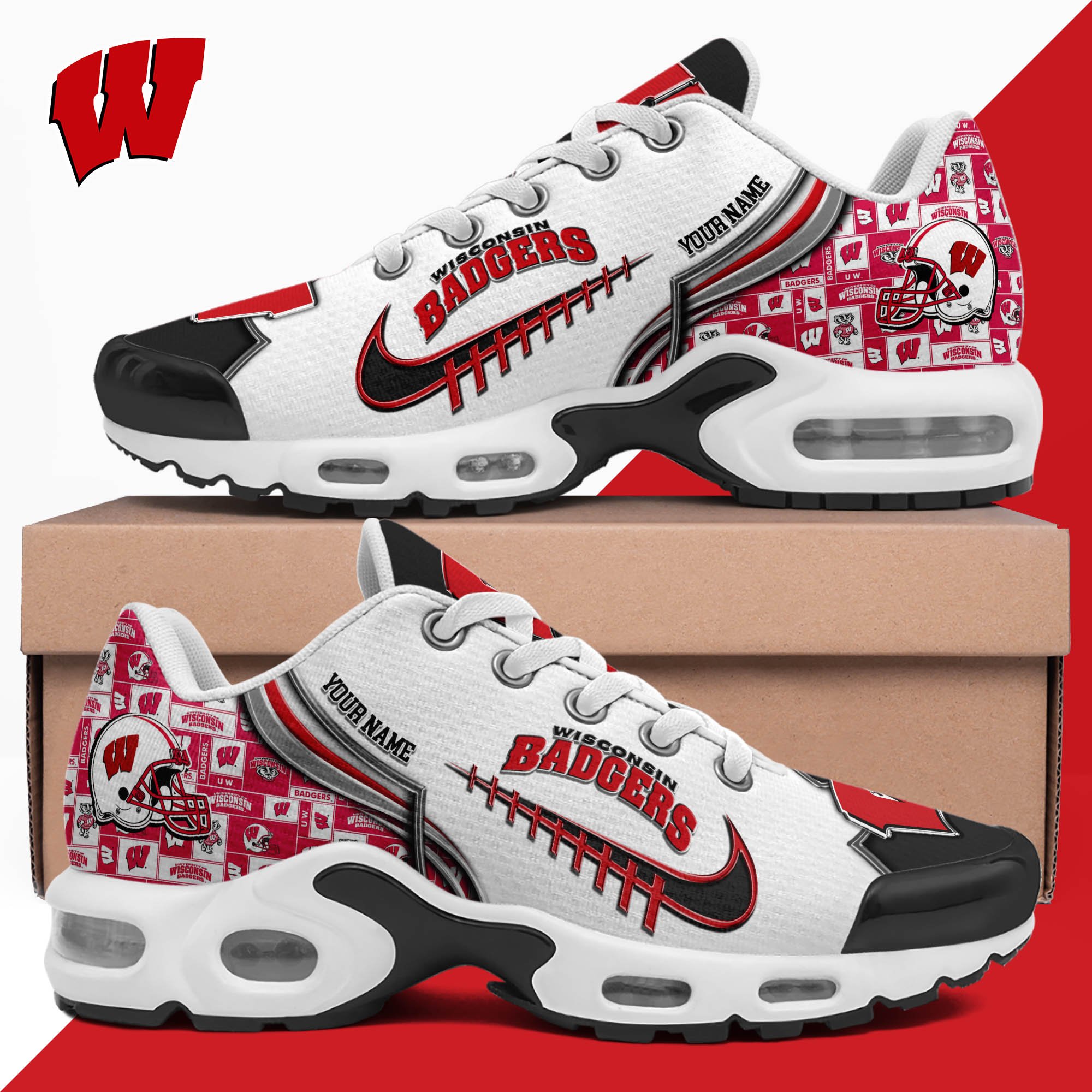 Wisconsin Badgers TN Shoes 2026 Version Custom Your Name 642