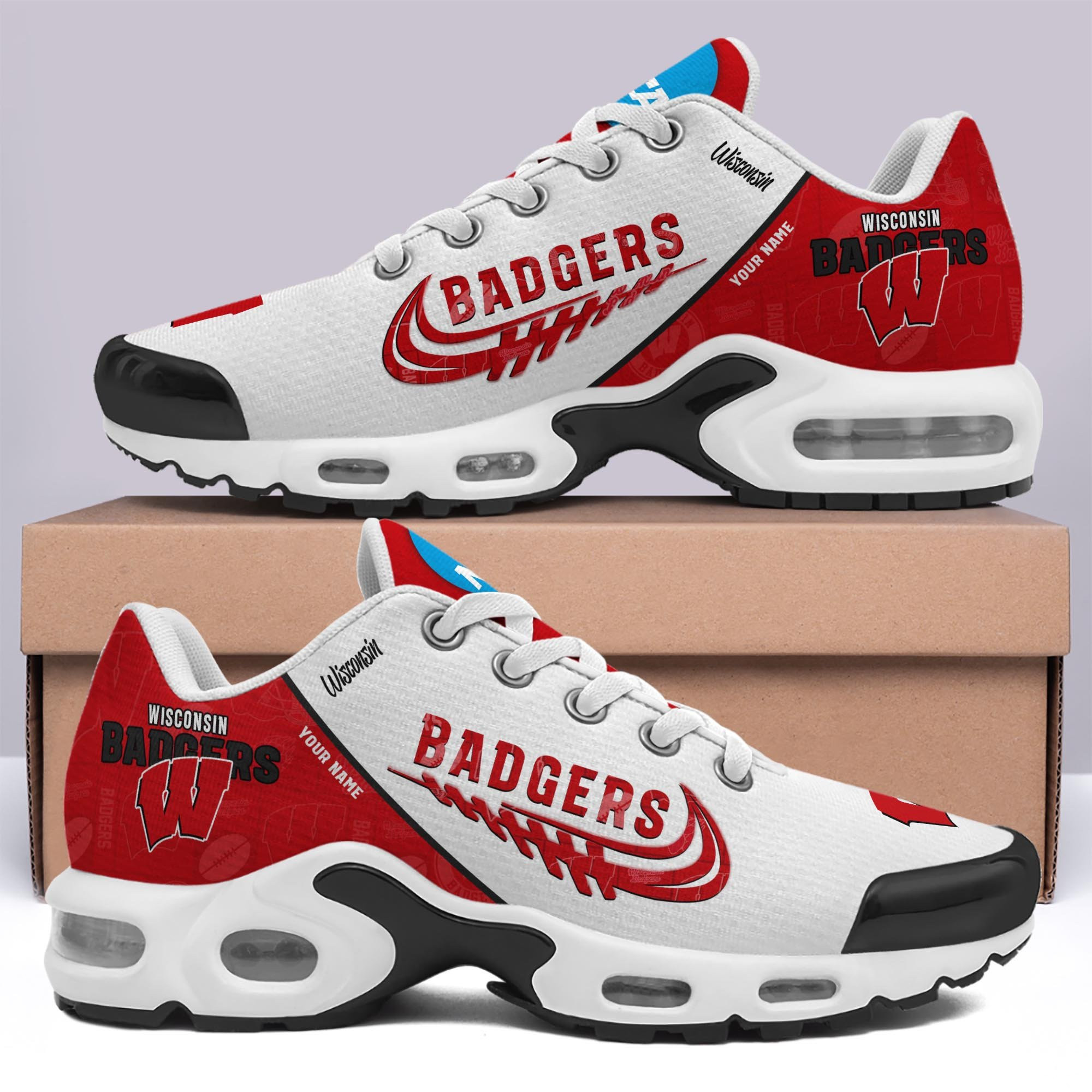 Wisconsin Badgers TN Shoes Custom Your Name 2026 Version 203
