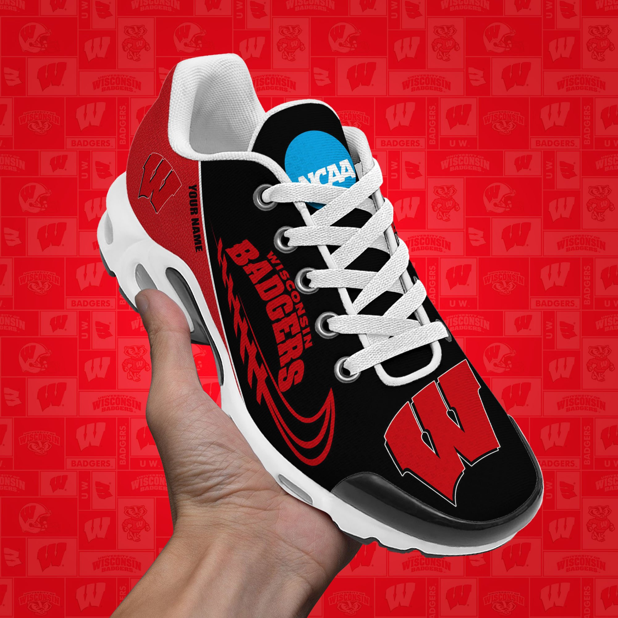 Wisconsin Badgers TN Shoes Custom Your Name 514